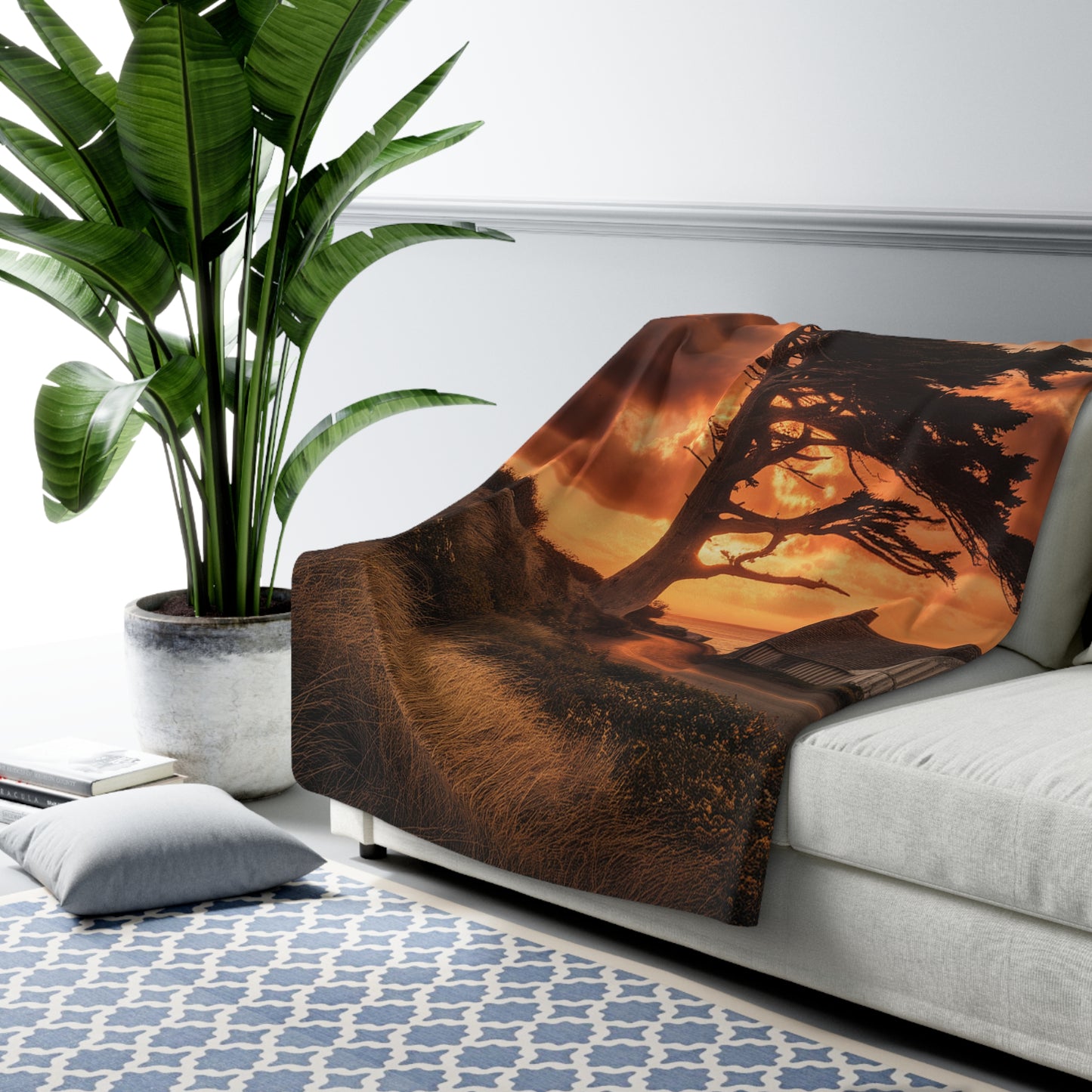 Statement Sherpa Blanket 60x80 | Bold Throw Blanket | Unique Home Gift