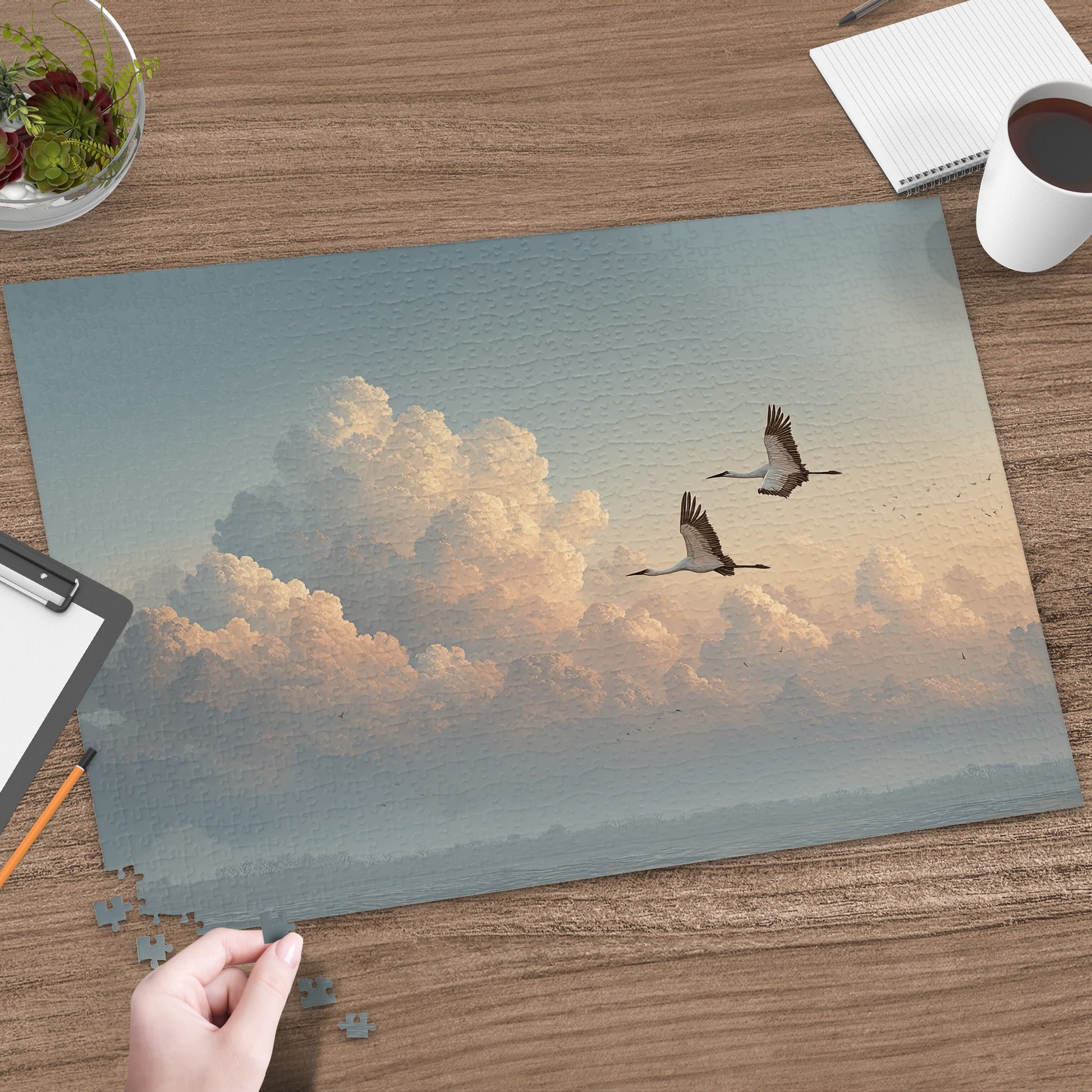 Scenic Cloudscape with Birds Jigsaw Puzzle