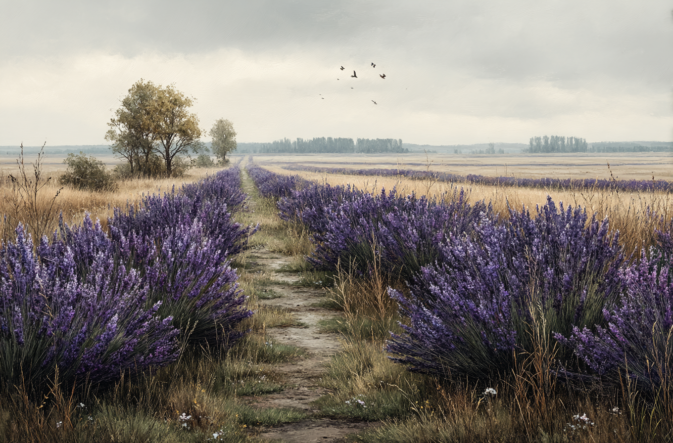 Captivating Lavender Field Scenic Landscape Wall Art