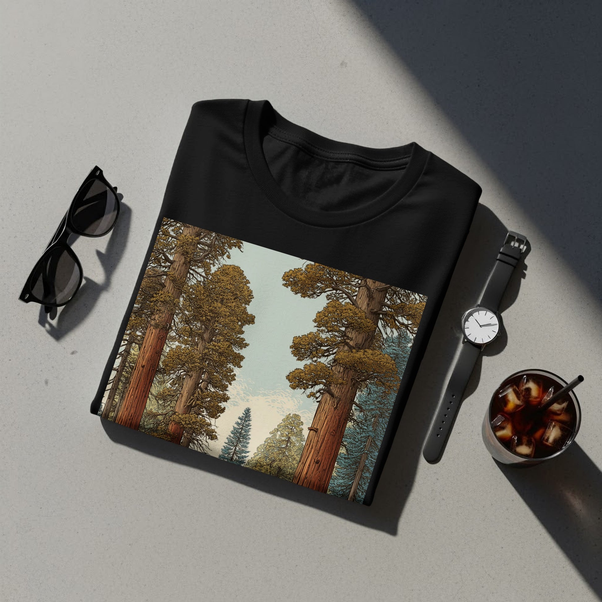 Forest Scene Graphic Printed T-shirt for Casual Wear