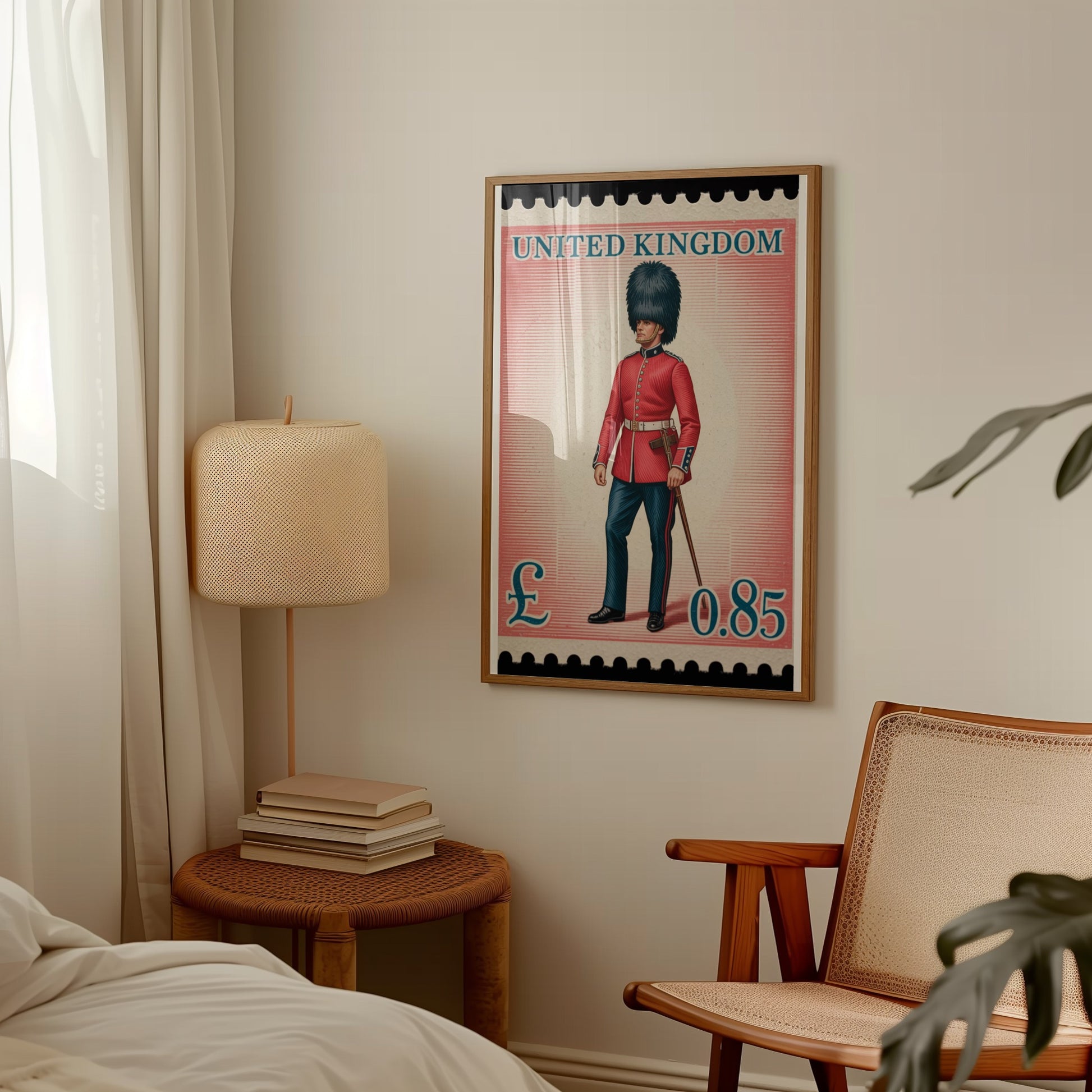 United Kingdom Soldier Stamp Art Print Poster Decor