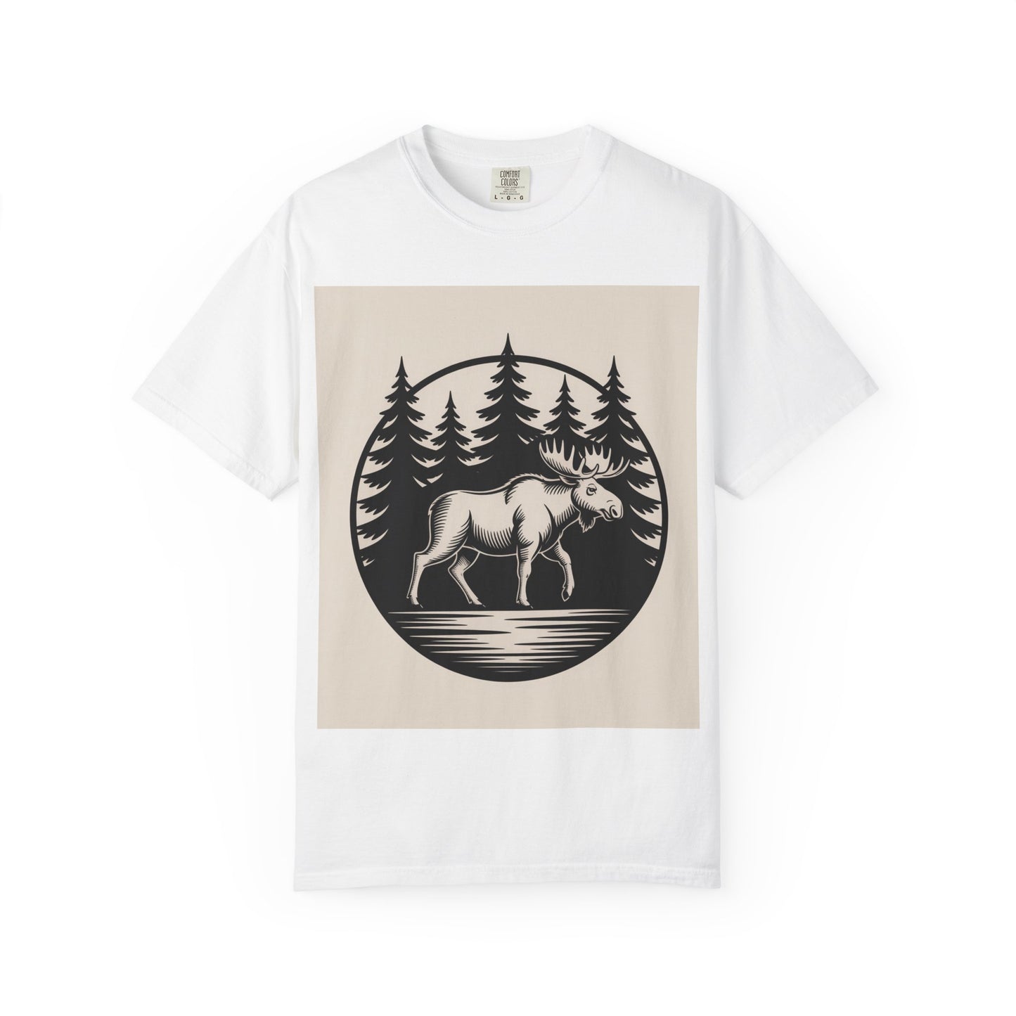 Moose Forest Emblem T-Shirt | Bold Wildlife Nature Graphic Tee