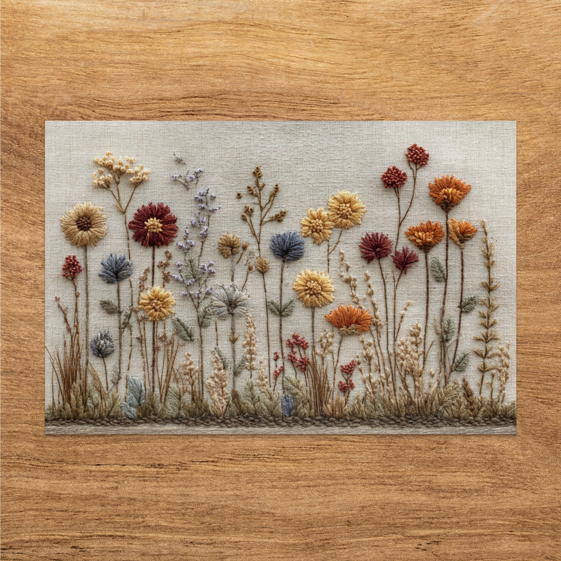 Handcrafted Botanical Embroidery Art Perfect for Home Decor