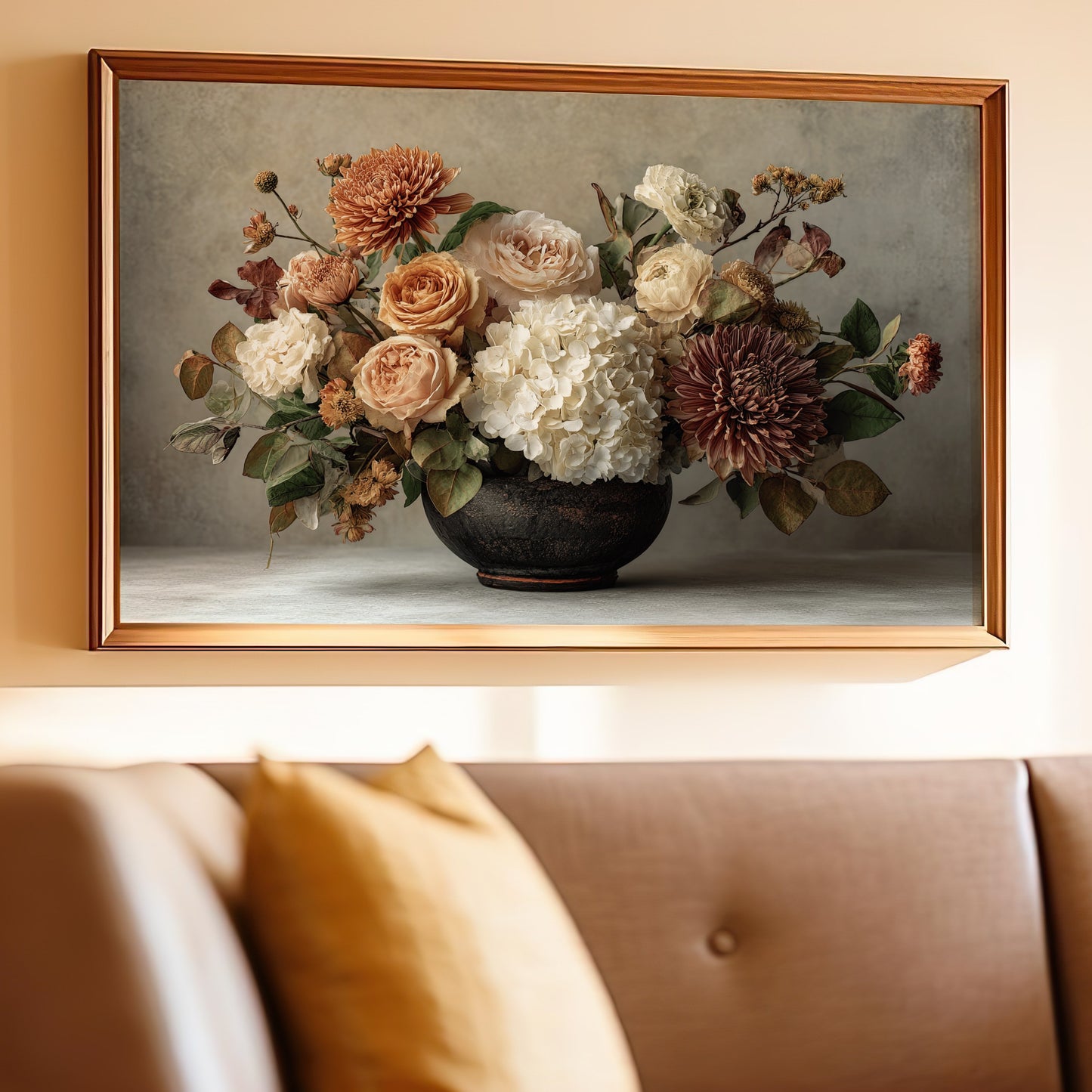 Elegant Floral Painting Framed Wall Art Decor Product