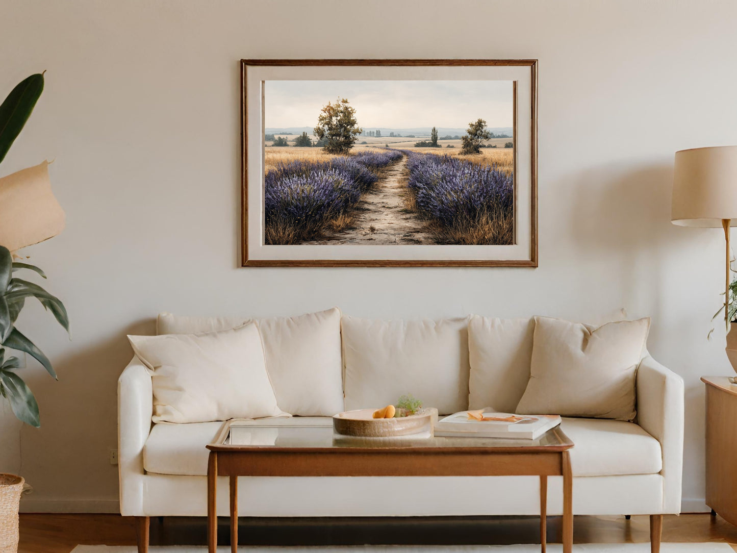 Scenic Lavender Field Pathway Wall Art Decor