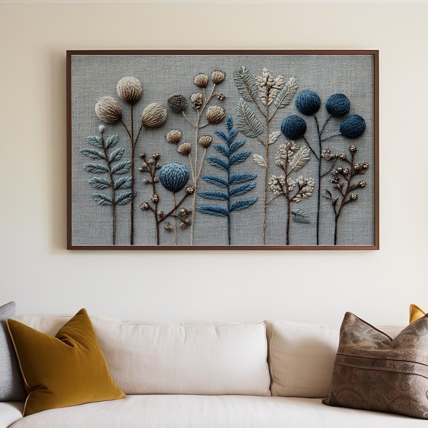 Embroidered Botanical Art Wall Decor for Home product