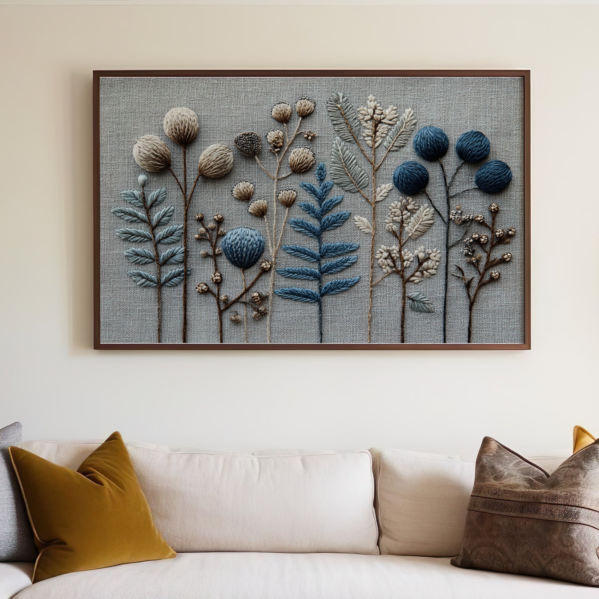 Embroidered Botanical Art Wall Decor for Home product