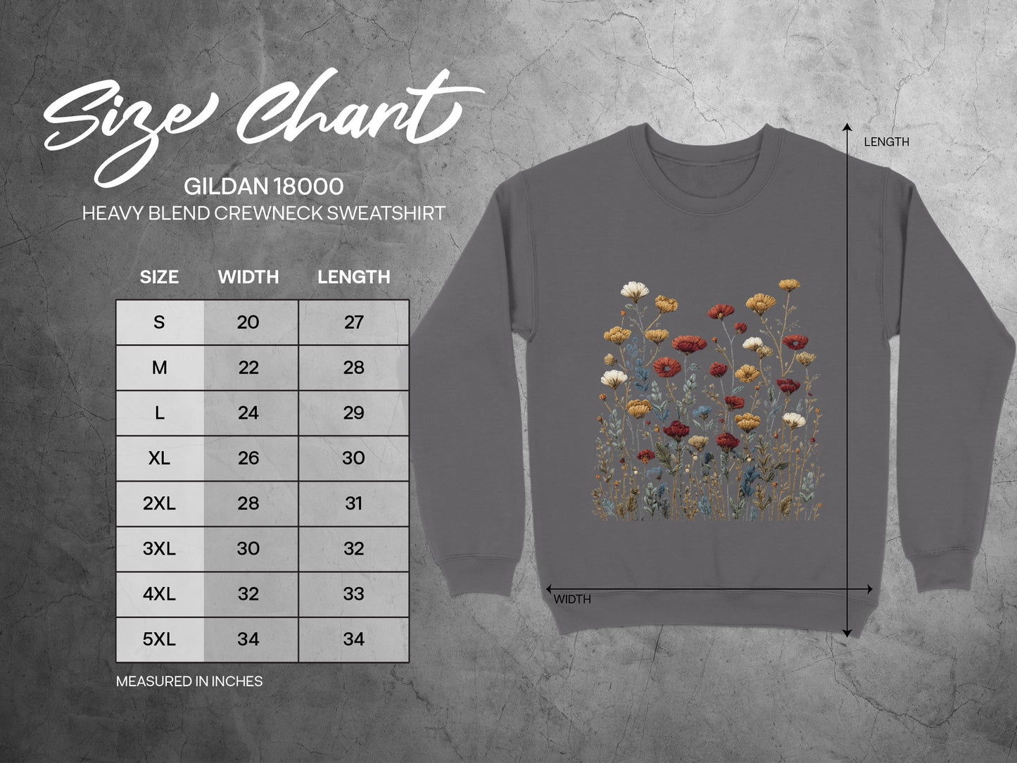 Wildflower Design Gildan 18000 Heavy Blend Crewneck Sweatshirt