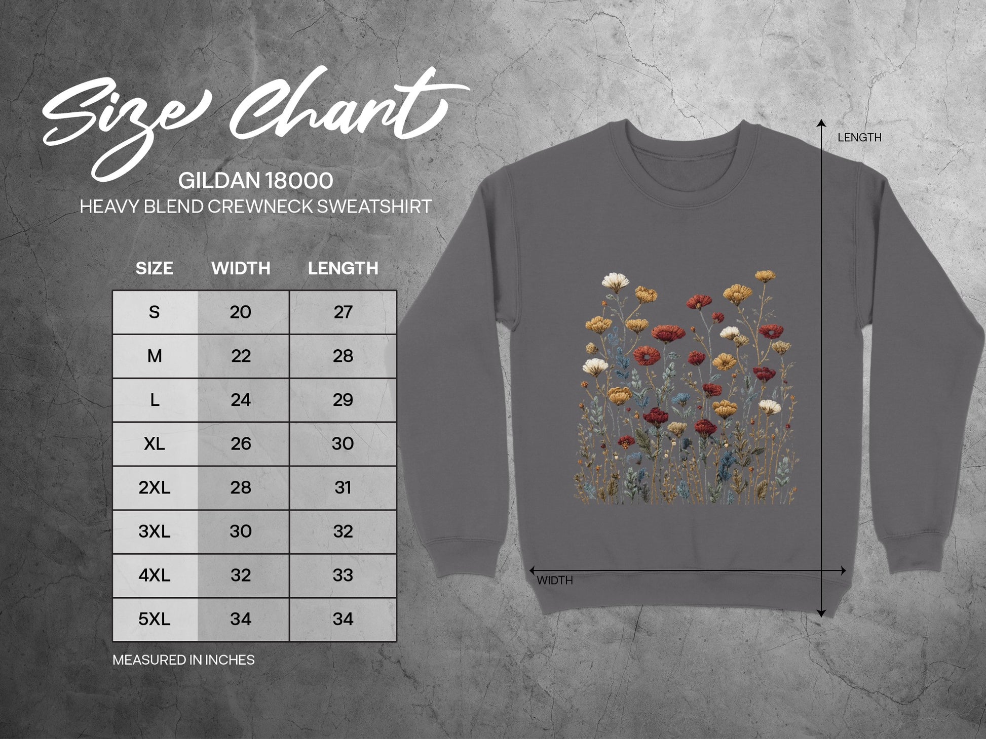 Wildflower Design Gildan 18000 Heavy Blend Crewneck Sweatshirt