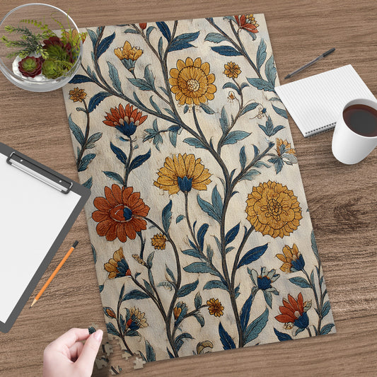 Vibrant Floral Bloom Pattern Jigsaw Puzzle