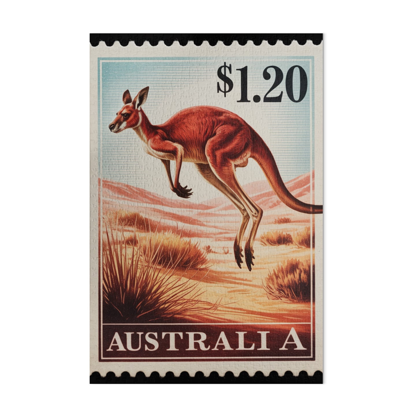 Vintage Australian Kangaroo Postage Stamp Print