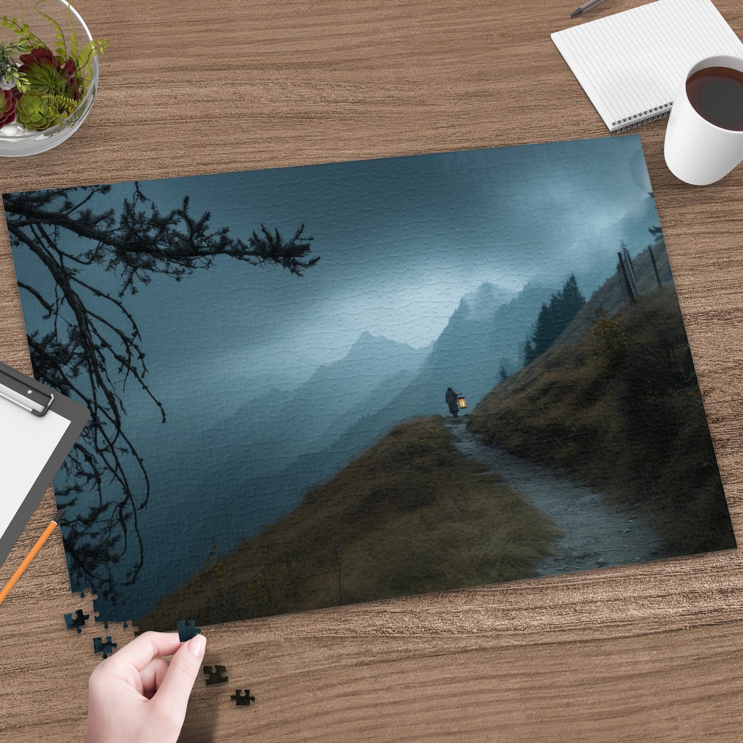 Serene Mountain Path Landscape Jigsaw Puzzle