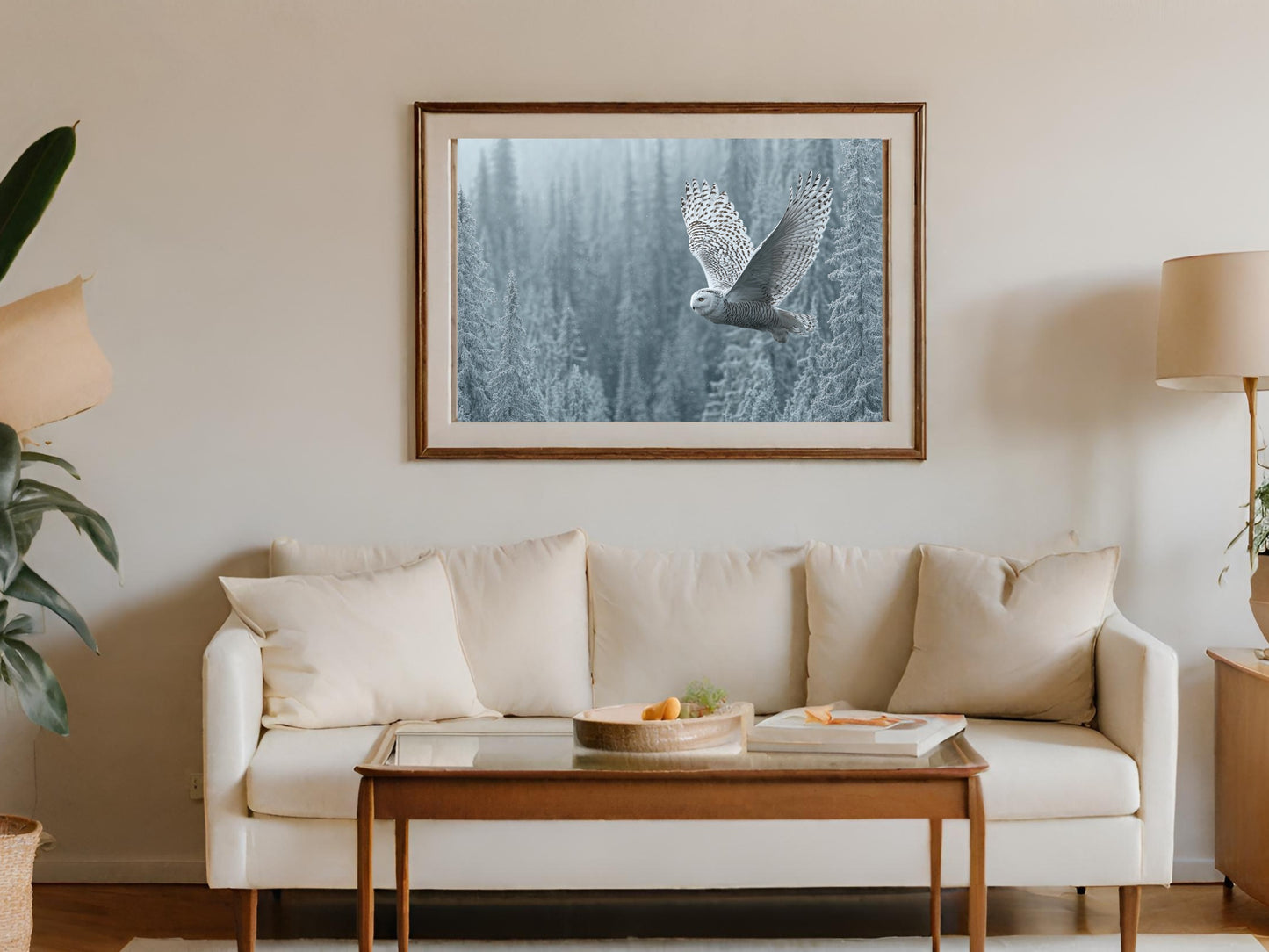 Majestic Owl Flying Over Forest Wall Art