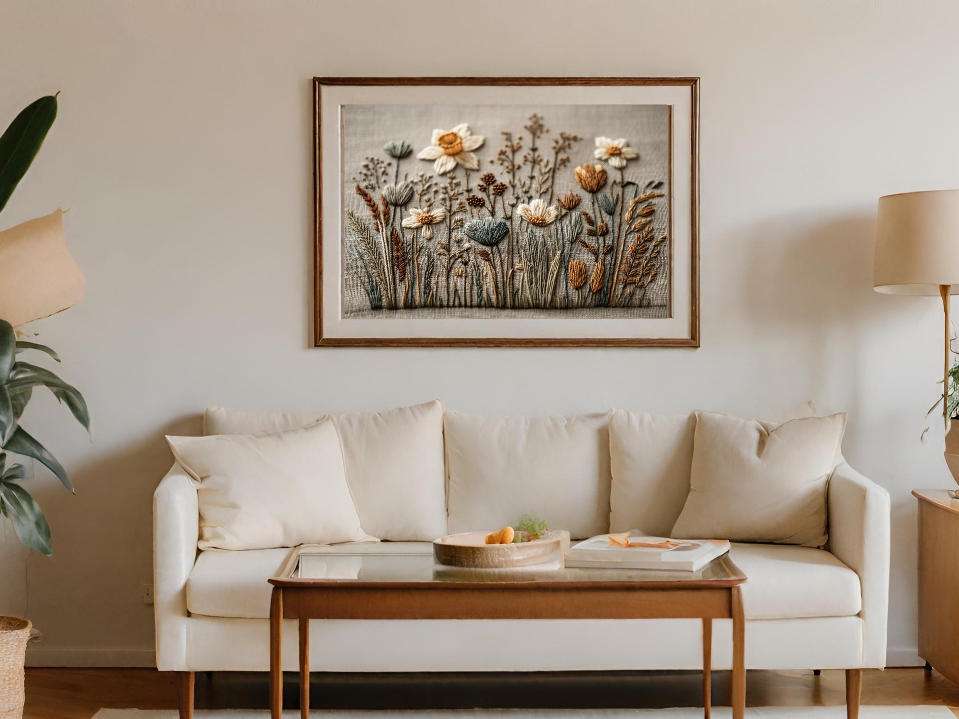 Elegant Floral Wall Art Embroidery for Home Decor