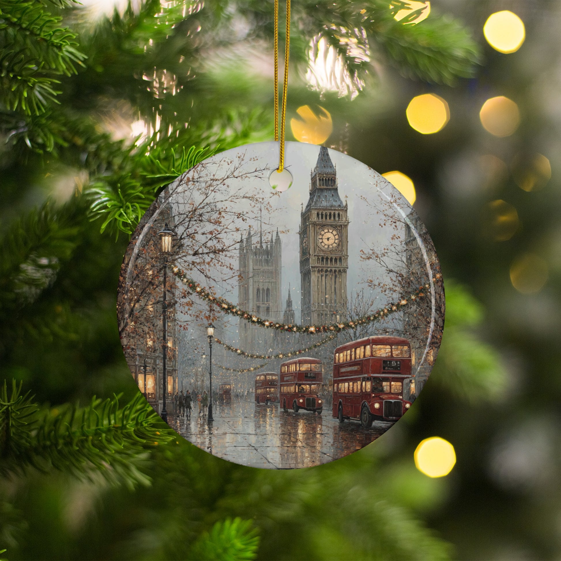 Westminster Scene with Double-Decker Buses product