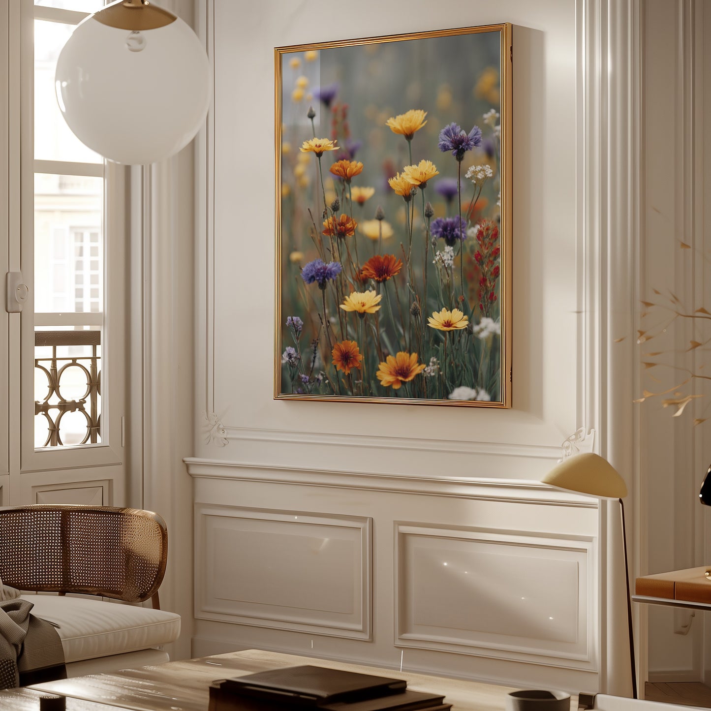 Elegant Floral Meadow Painting for Home Decor
