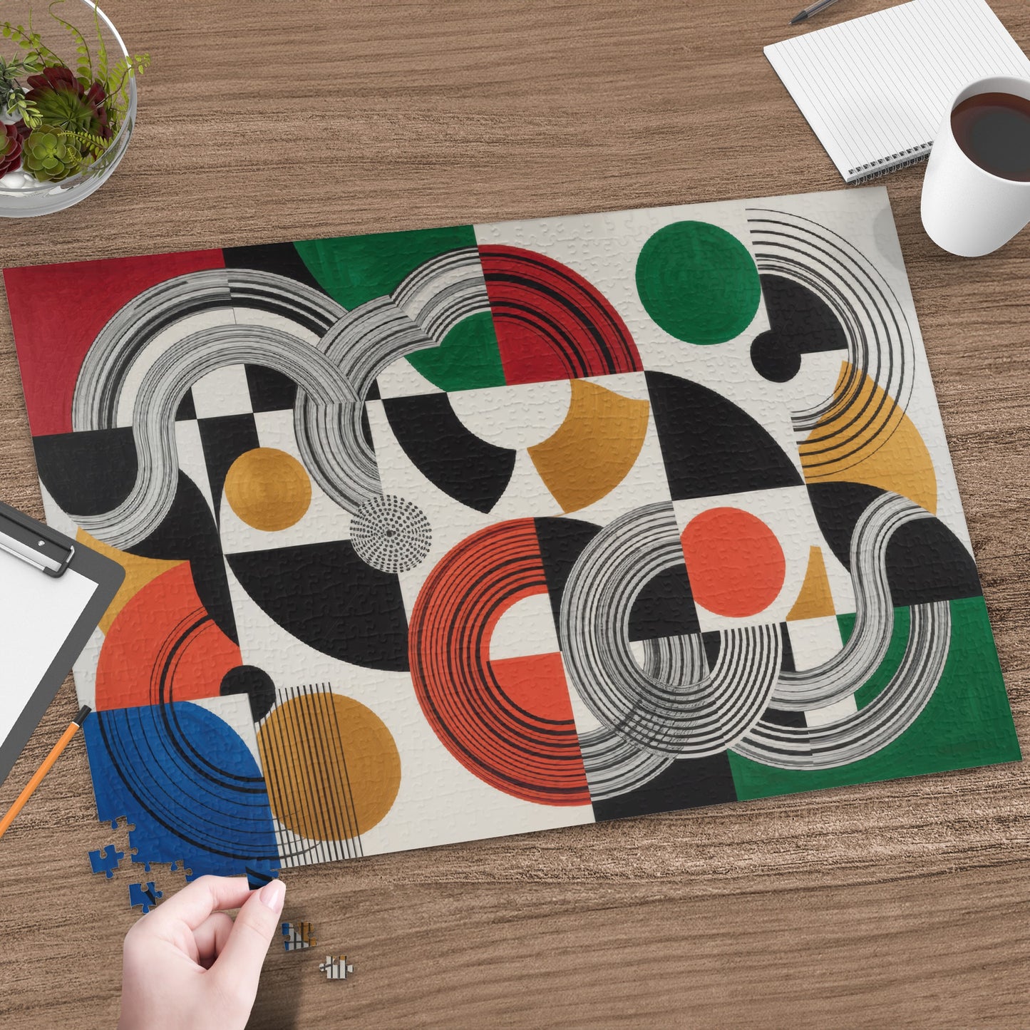 Colorful Modern Geometric Art Jigsaw Puzzle