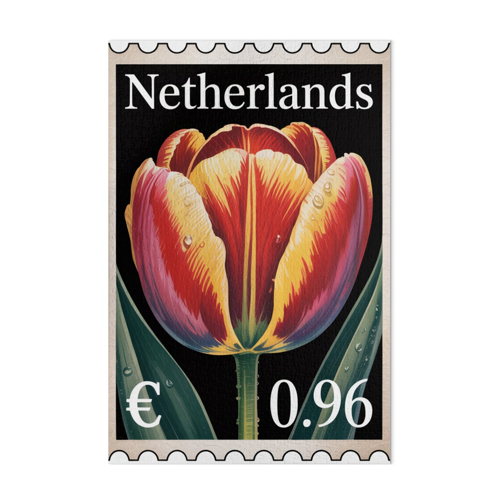 Netherlands Flower Stamp Poster Artwork