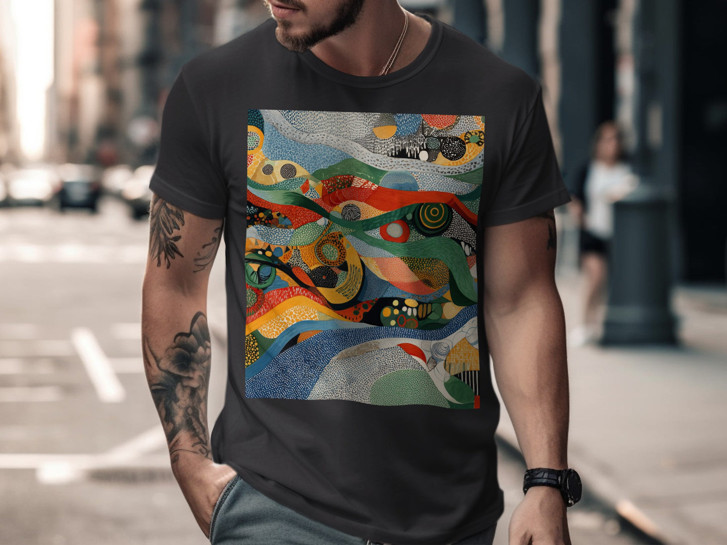 Vibrant Abstract Landscape Organic Shapes Dots product type