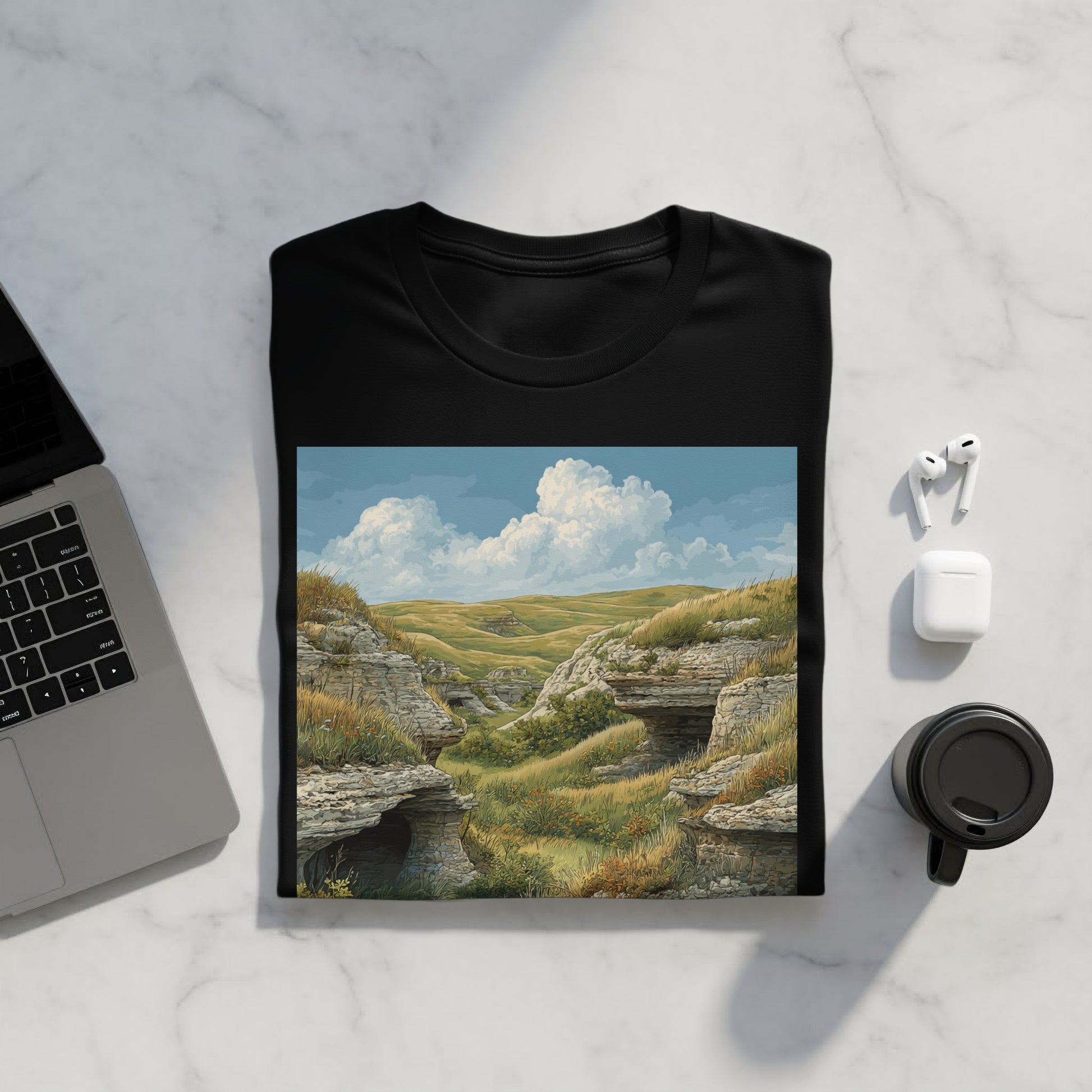 Scenic Landscape Graphic T-Shirt Perfect for Nature Lovers