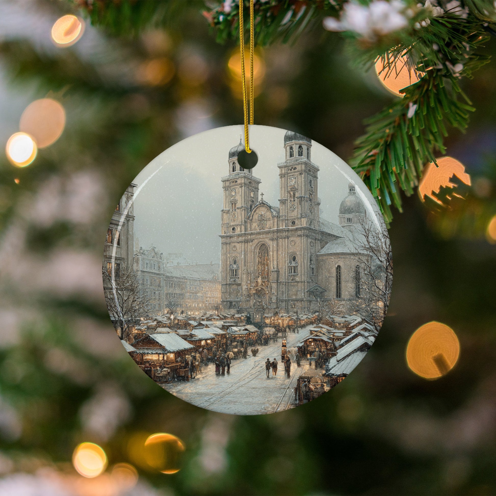 Beautiful European City Ornament Christmas Decoration