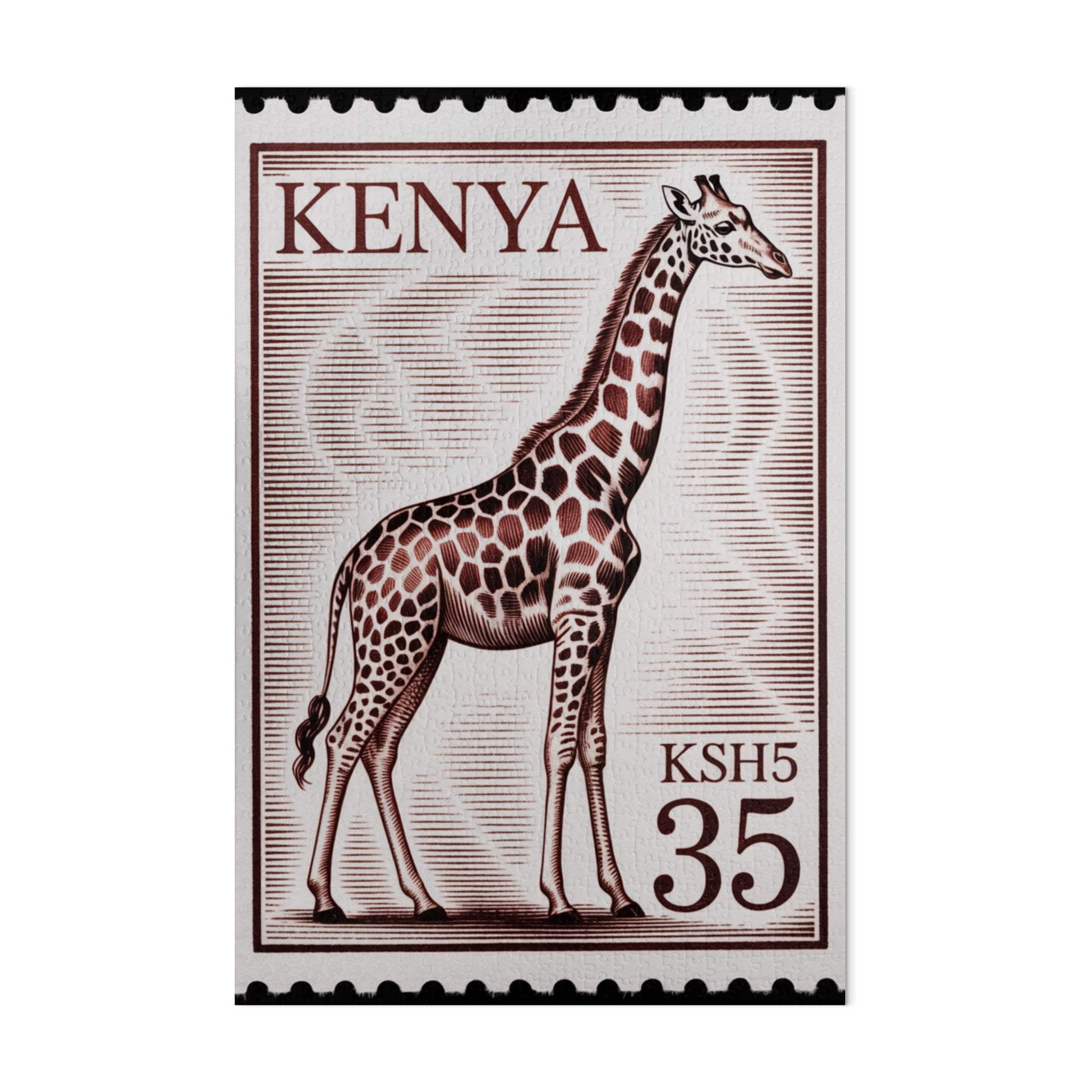 Kenya Giraffe Stamp Design Wall Art Decor Product