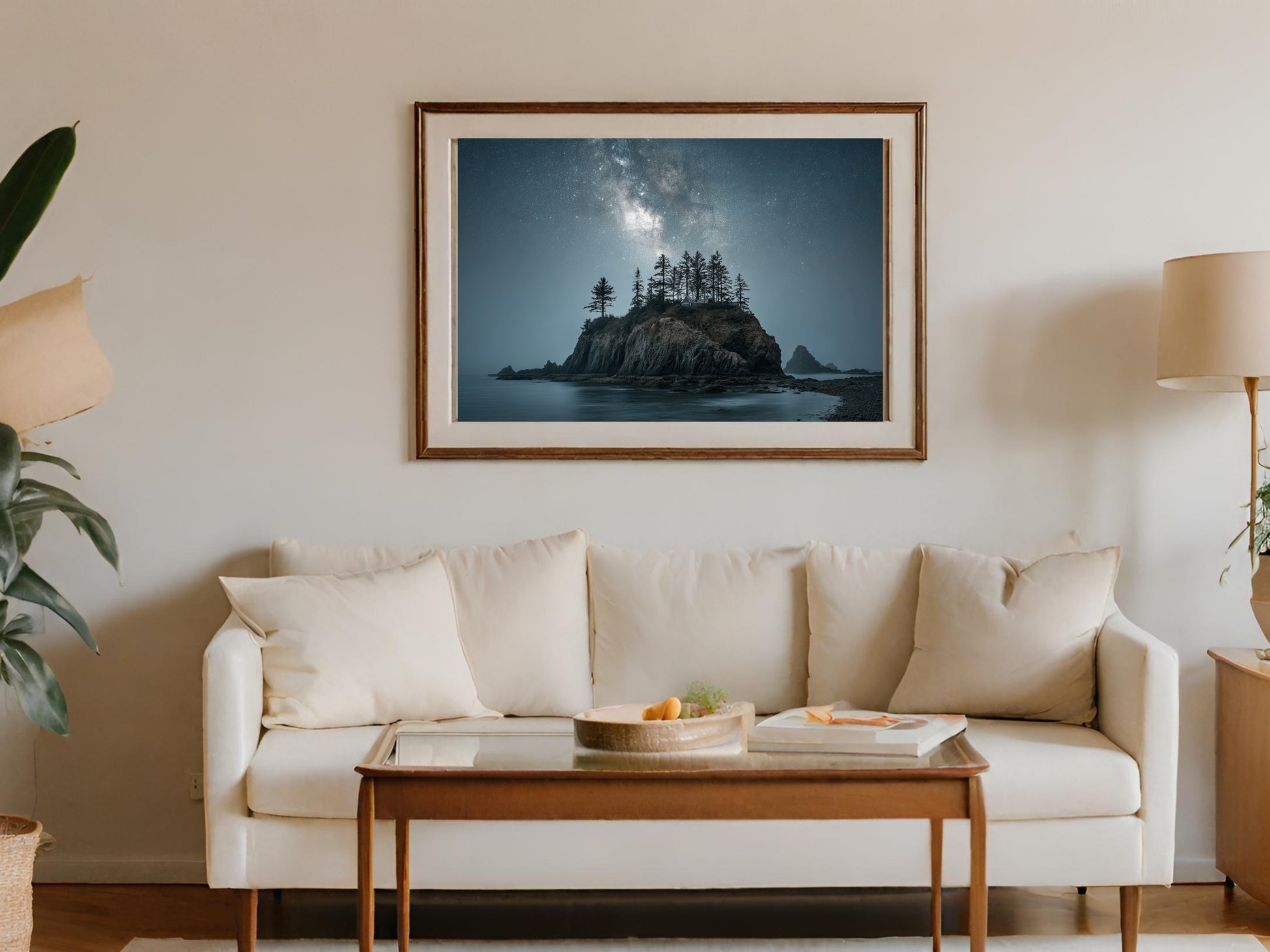 Mesmerizing Island at Night Framed Wall Art Product