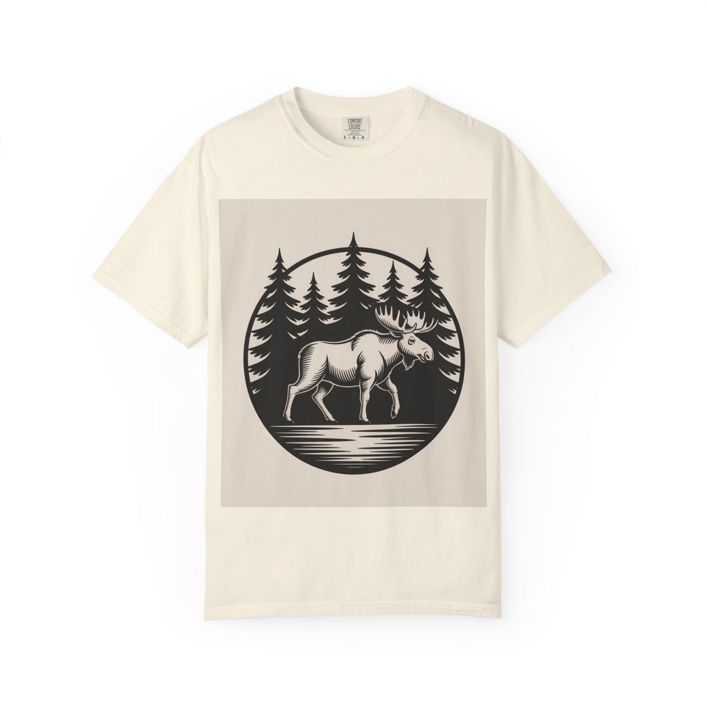 Moose Forest Emblem T-Shirt | Bold Wildlife Nature Graphic Tee