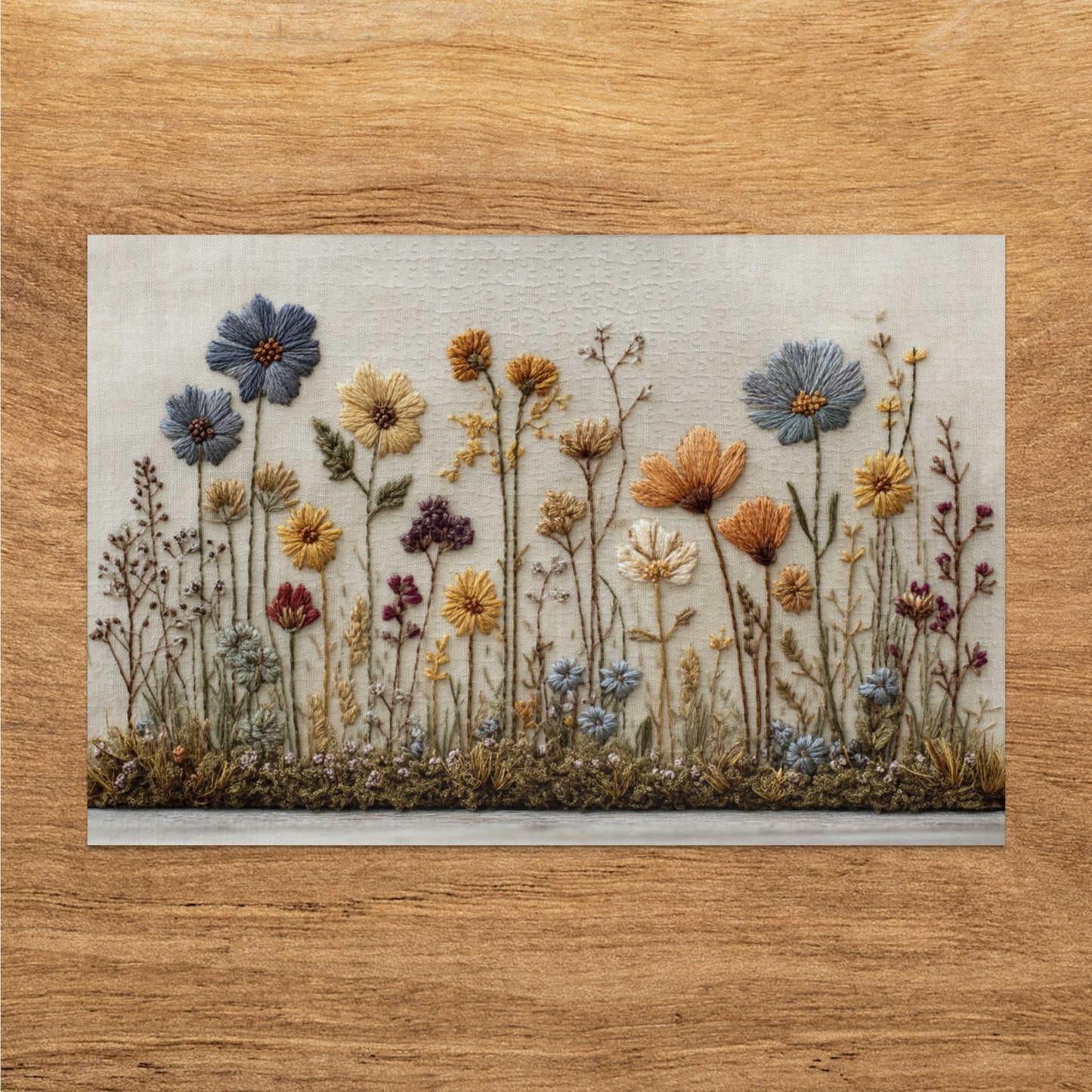 Handcrafted Embroidered Wildflowers Wall Decor Product