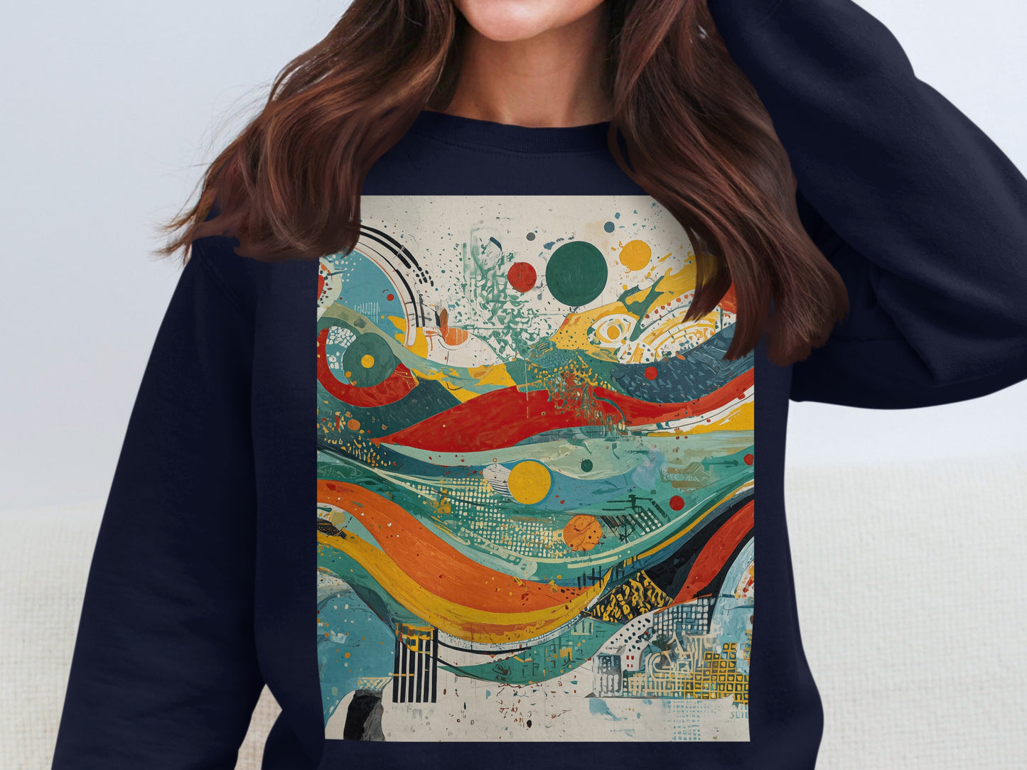 Artistic Vibrant Abstract Design Dynamic Circles Waves product type