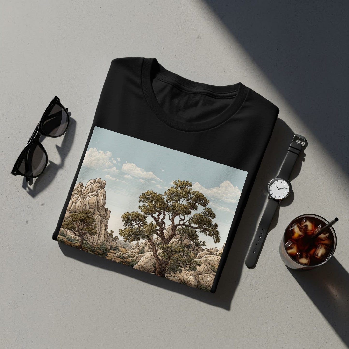 Artistic Landscape Print Casual Wear T-Shirt Product
