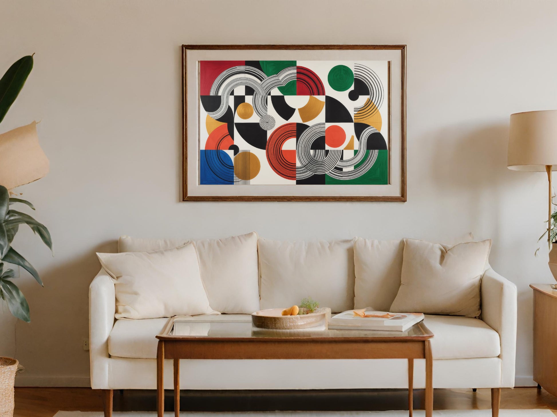 Modern Abstract Art Print Geometric Shapes Wall Decor