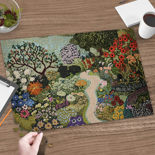 Colorful Garden Embroidered Landscape Without product type