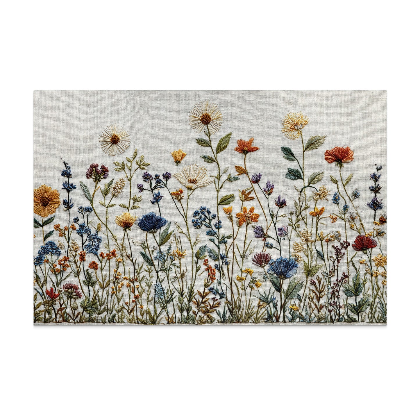 Embroidered Wildflower Meadow Scene Wall Decor product type