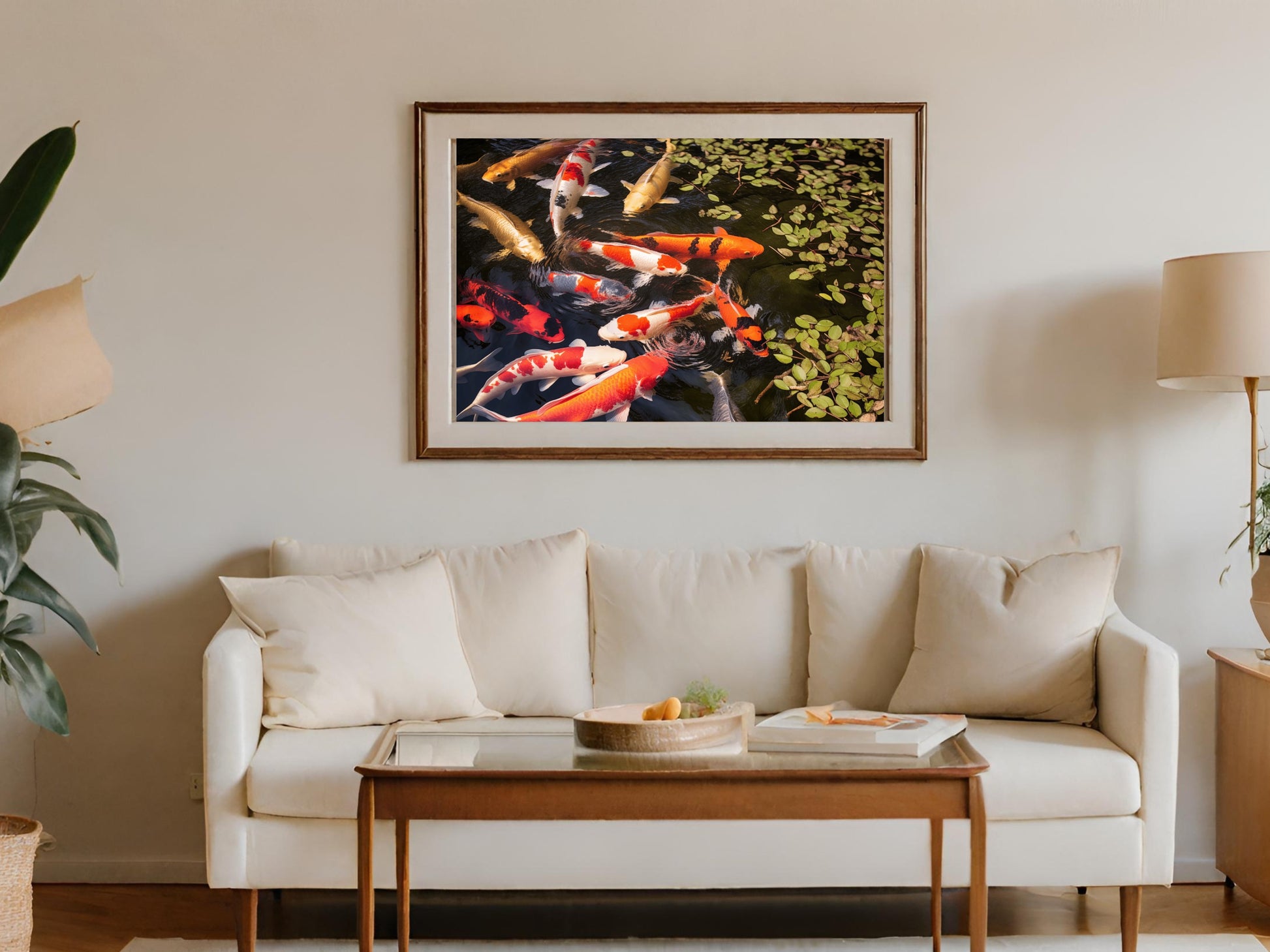 Vibrant Koi Fish Swimming Wall Art for Home Decor