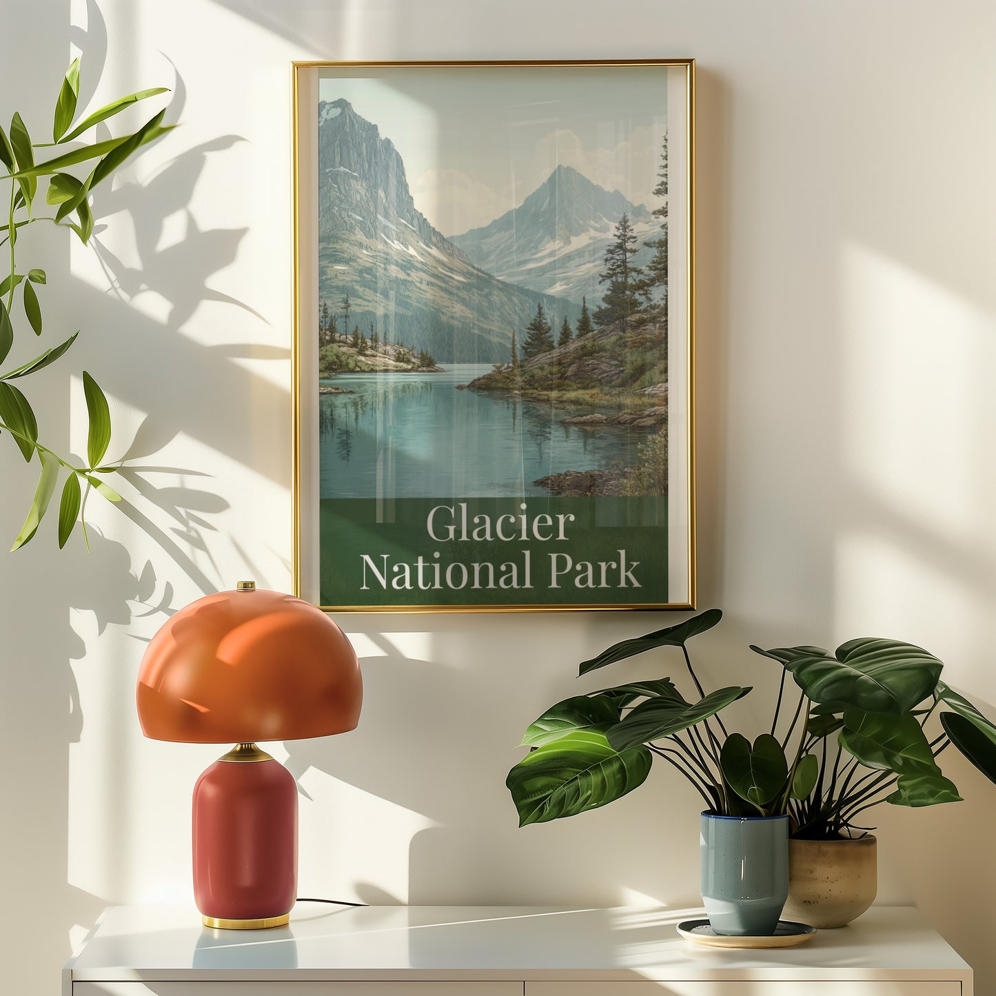 Glacier National Park Landscape Framed Art Print