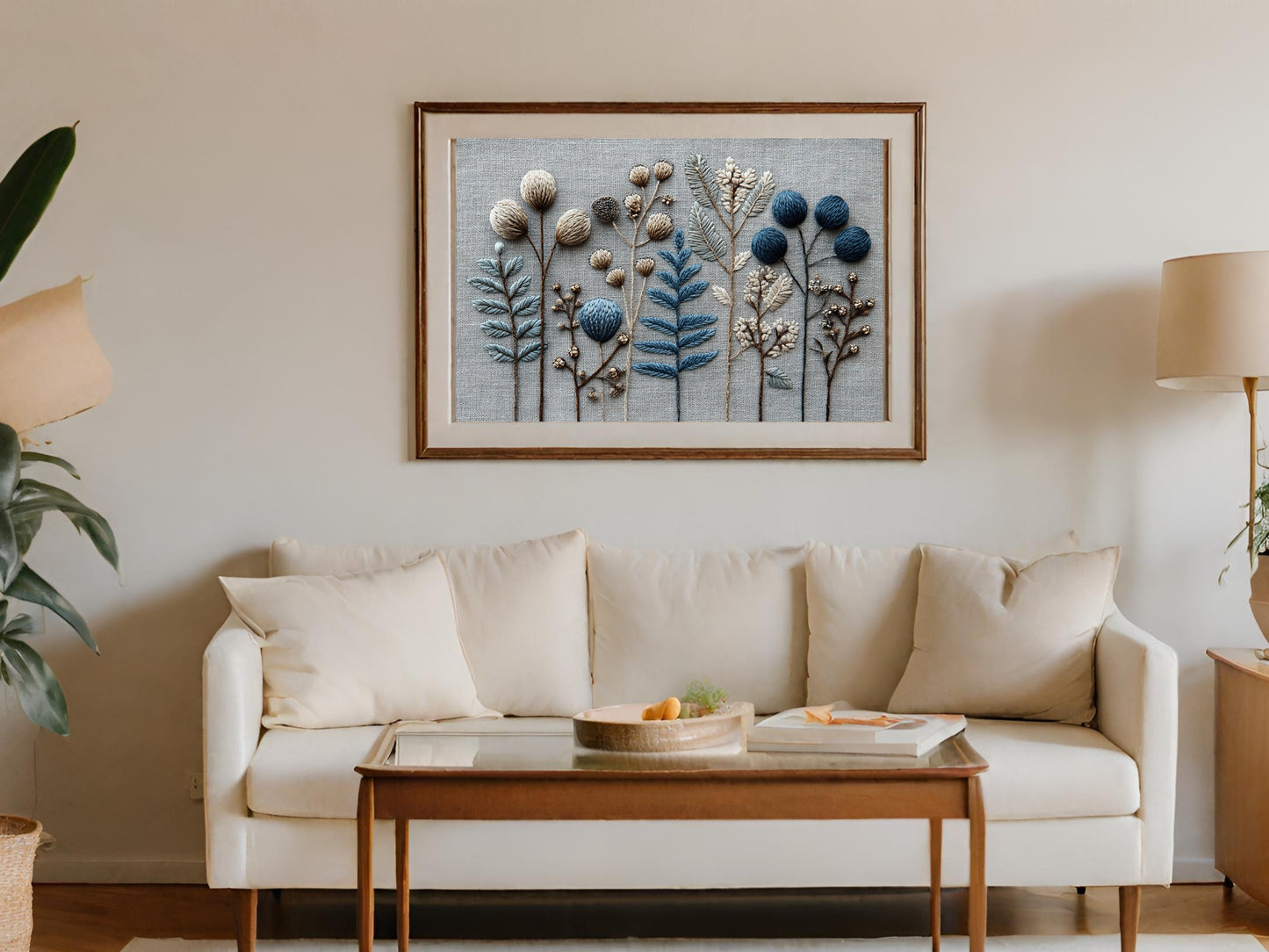 Contemporary Botanical Wall Art for Living Room Decor