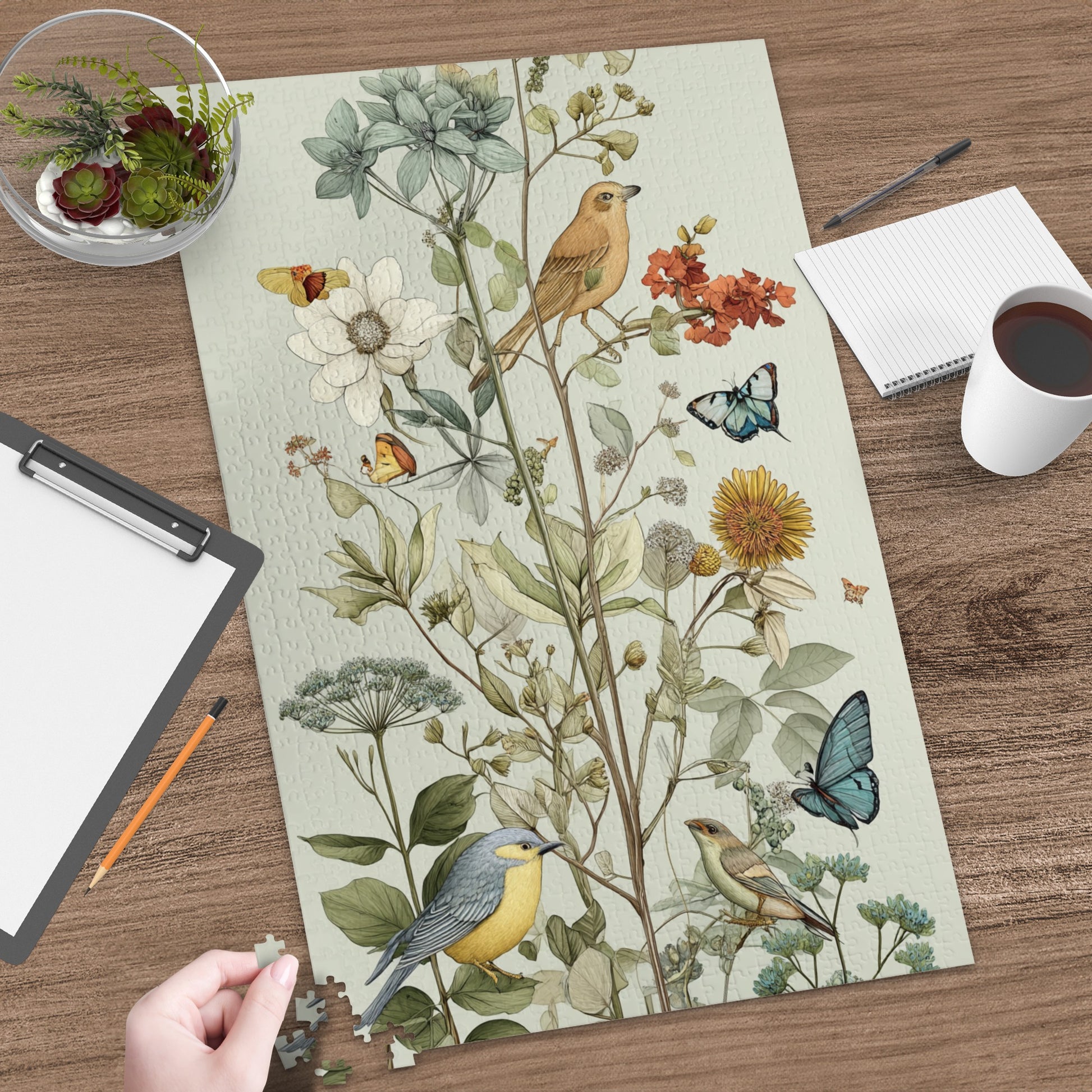 Beautiful Birds and Flowers Nature Inspired Puzzle