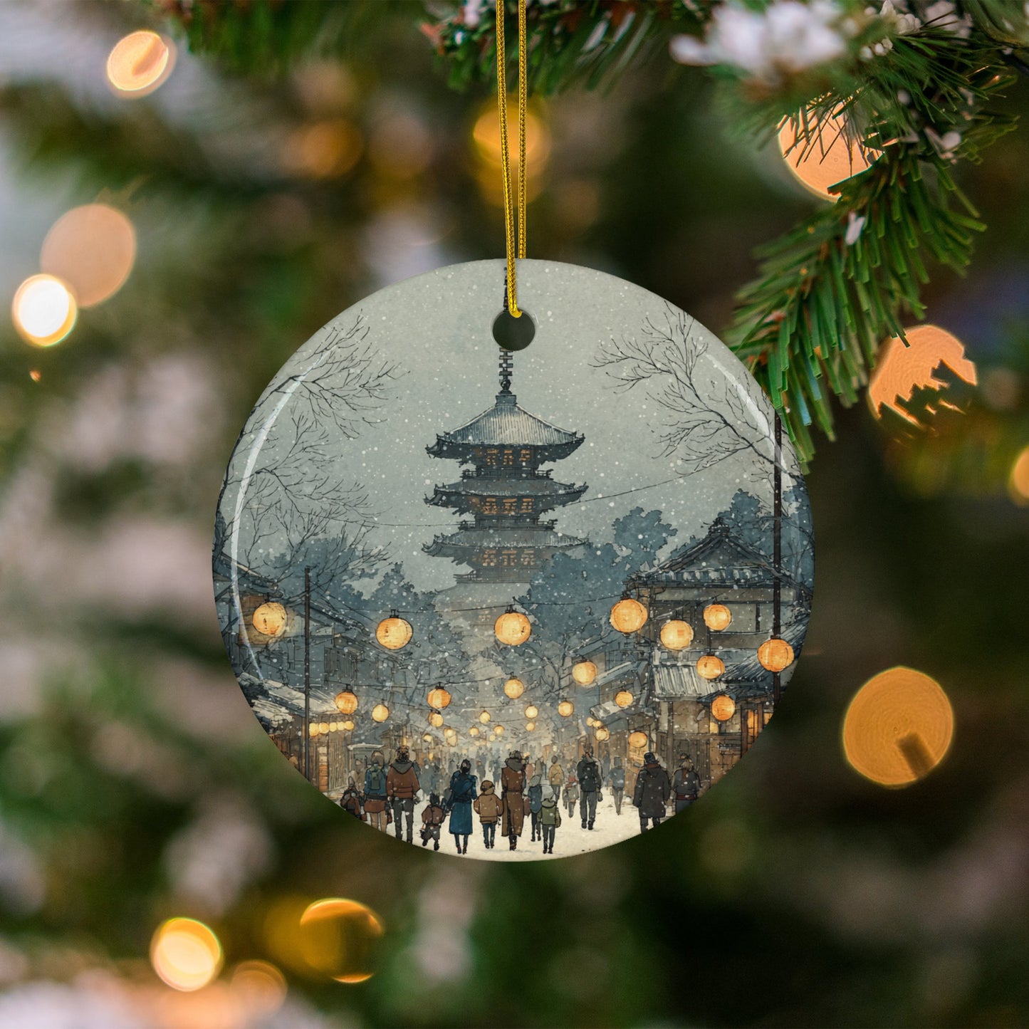 Festive Lanterns Christmas Tree Decorative Ornament
