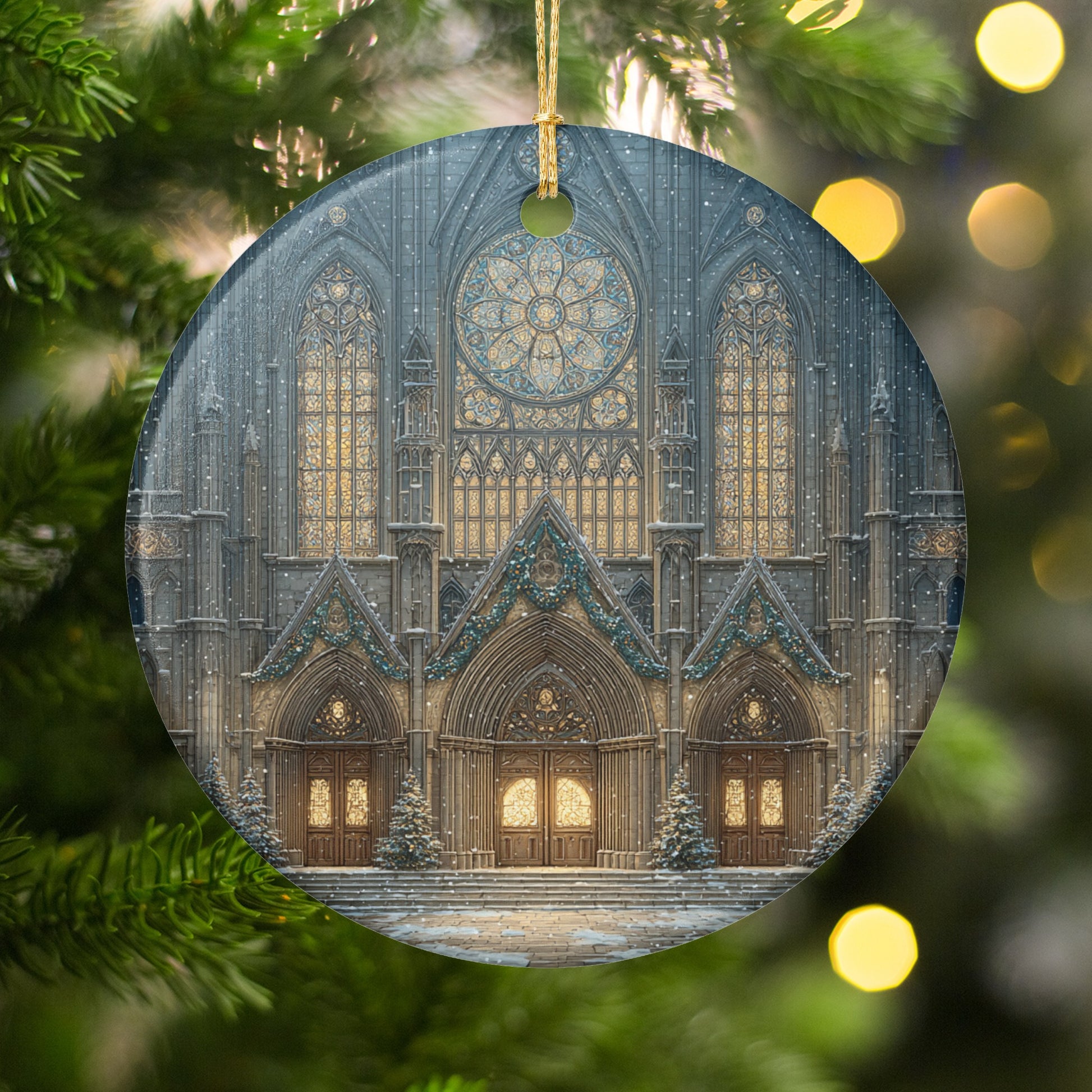 Gothic Cathedral Christmas Ornament Holiday Decoration