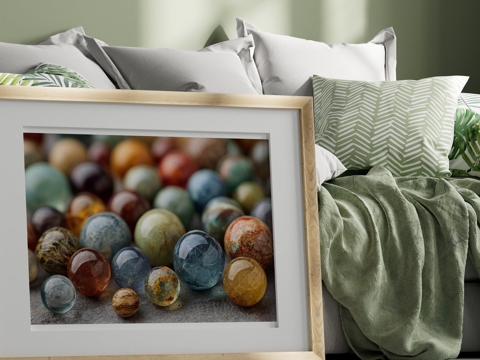 Colorful Marbles Art Print for Home Decor