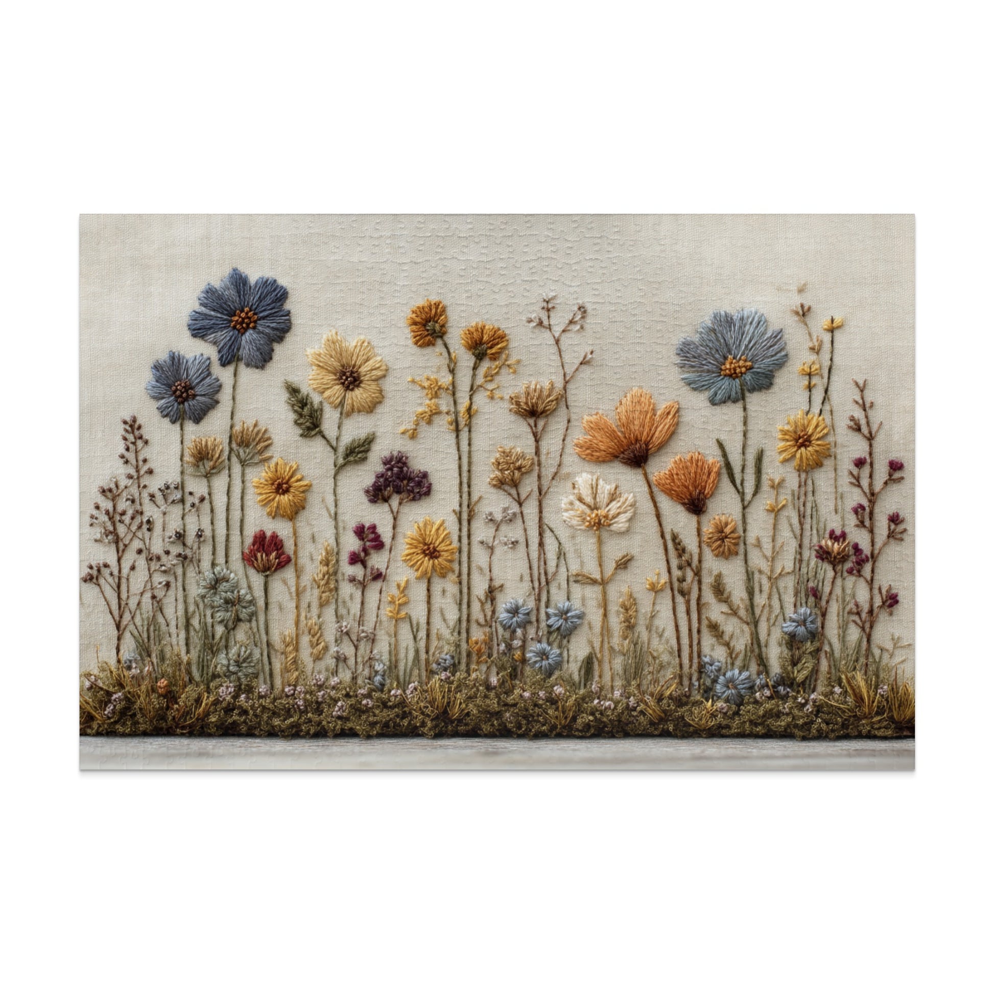 Handcrafted Floral Pattern Embroidered Art Decor