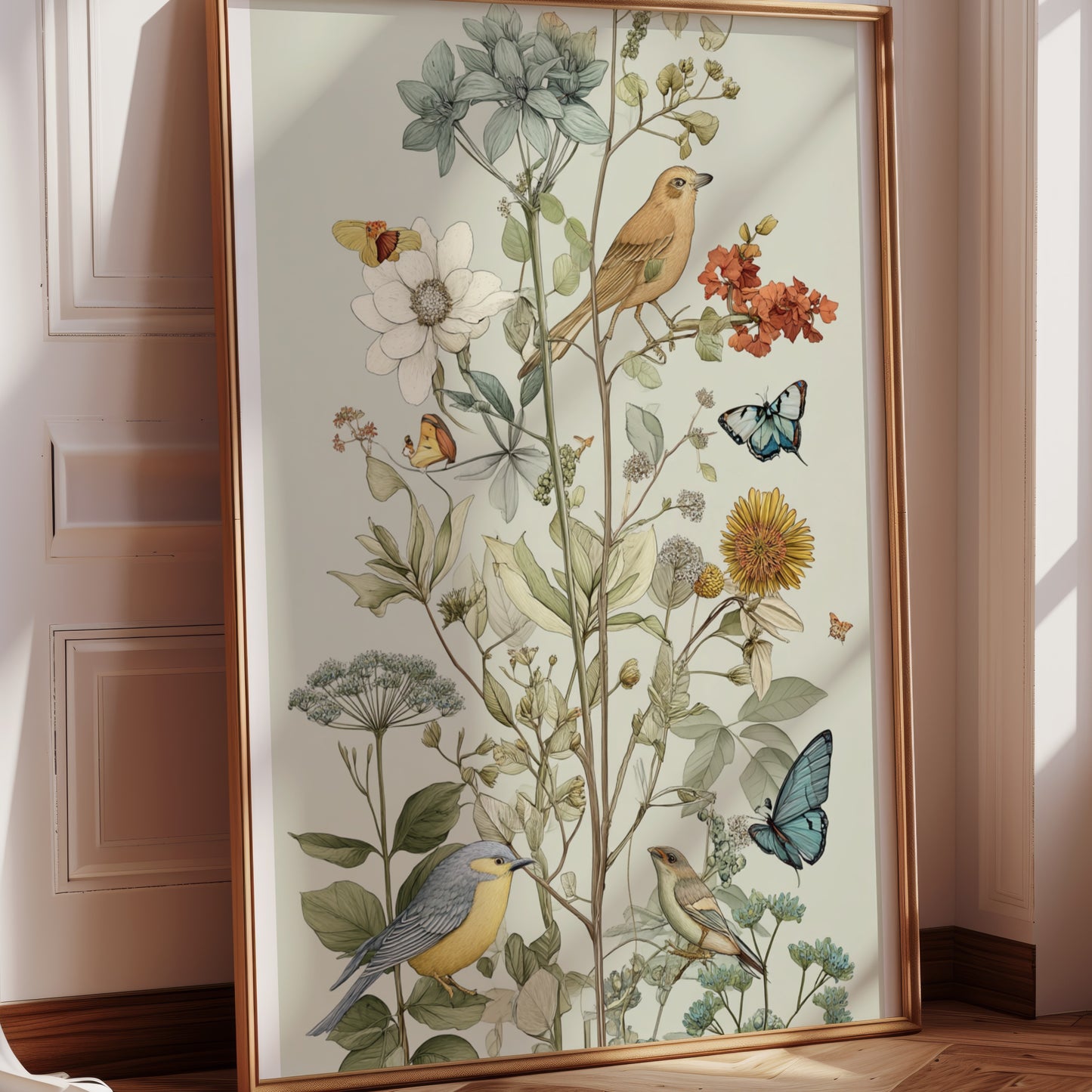 Nature Inspired Botanical and Bird Art Print
