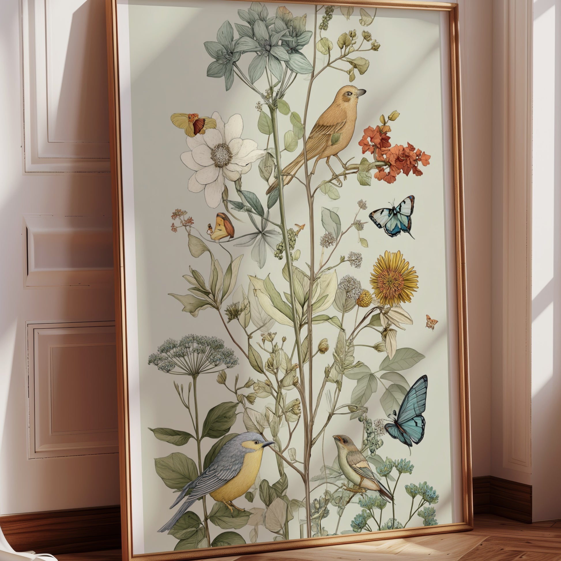 Nature Inspired Botanical and Bird Art Print
