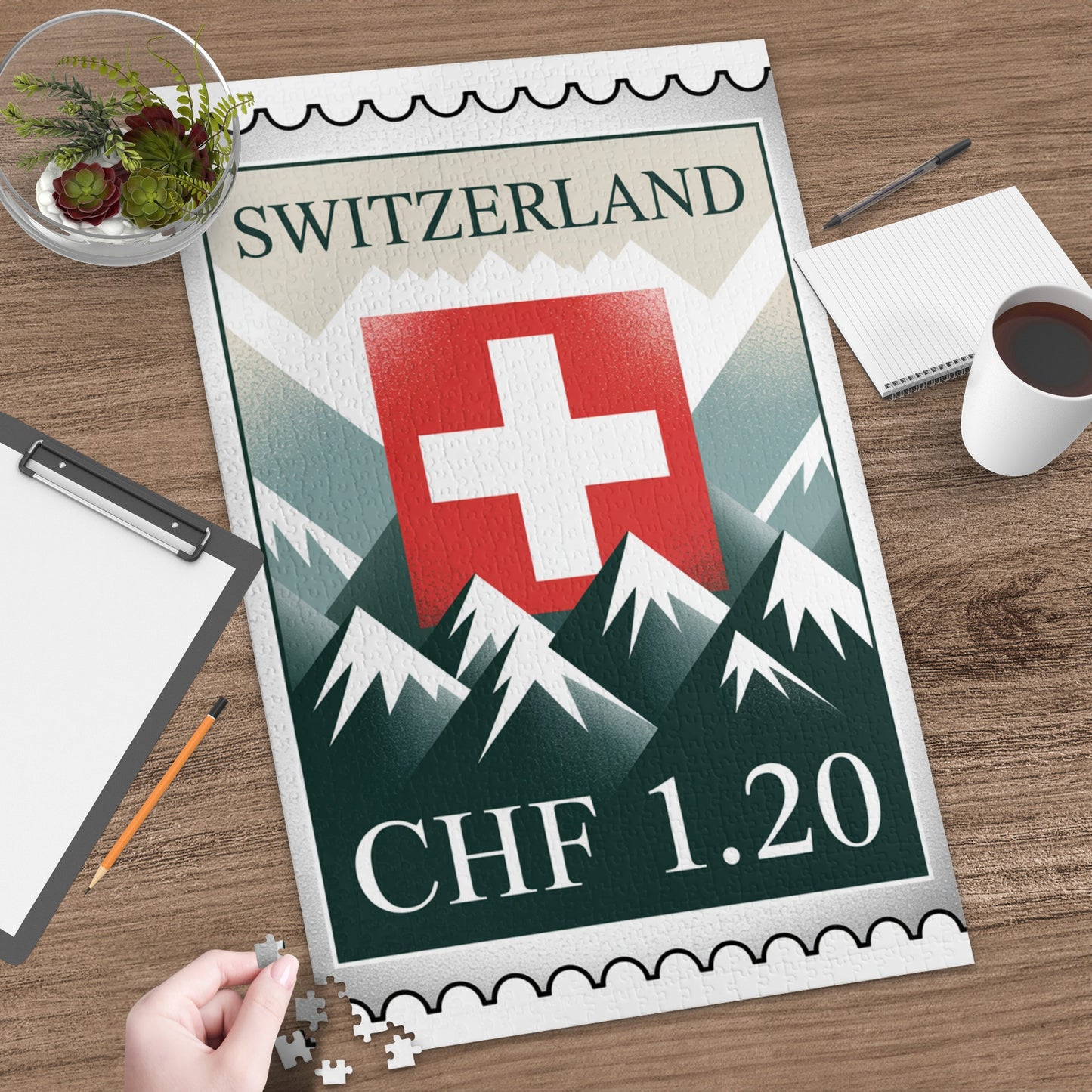 Switzerland puzzle featuring CHF 1.20 design
