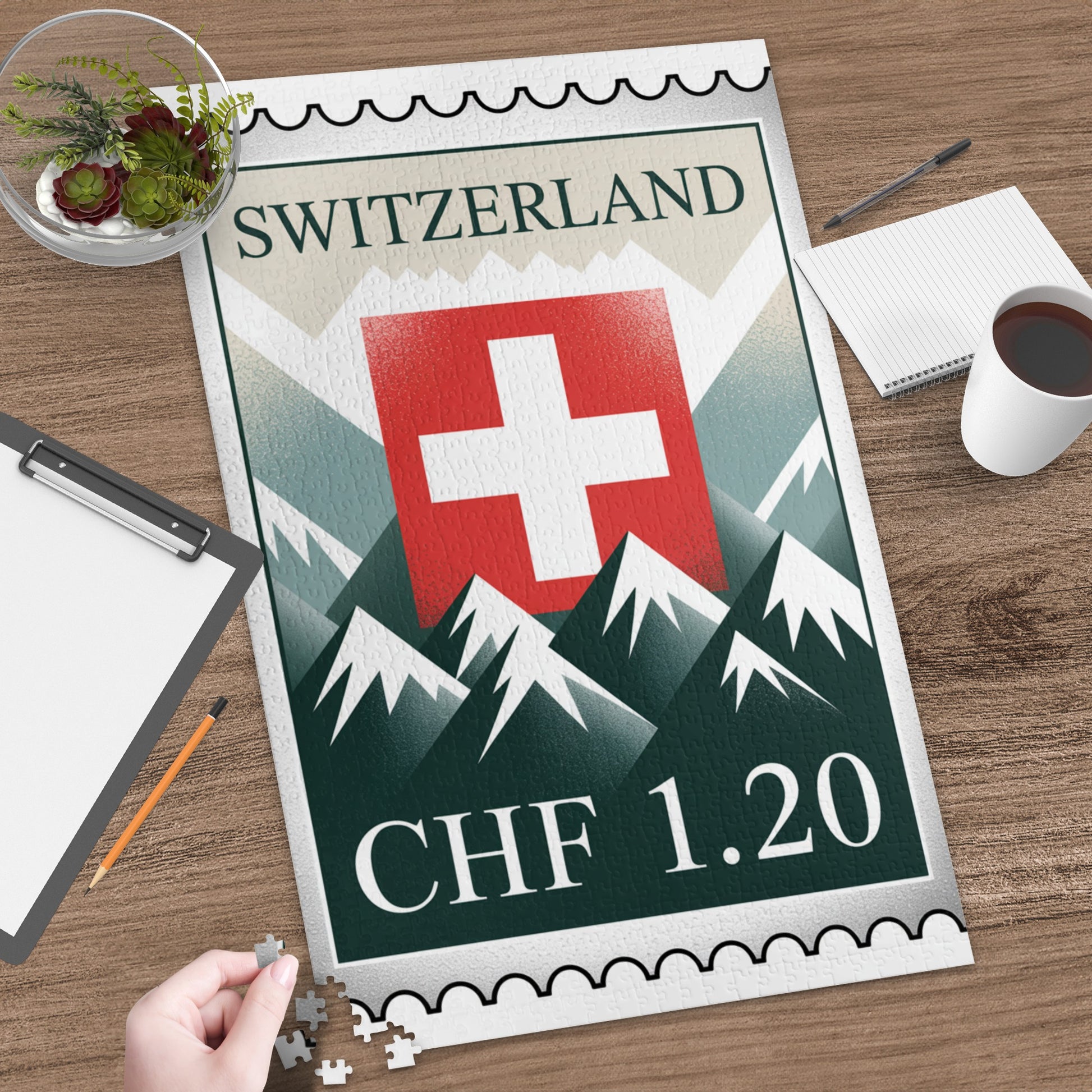 Switzerland puzzle featuring CHF 1.20 design