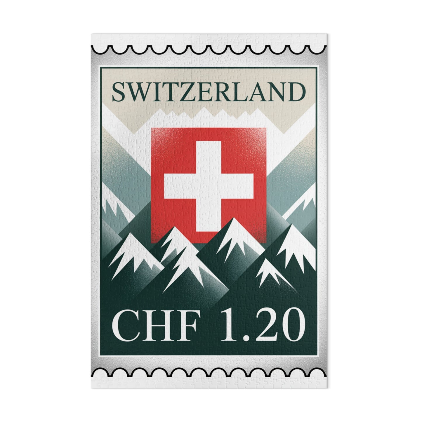 Switzerland 1.20 CHF Mountain Landscape Poster