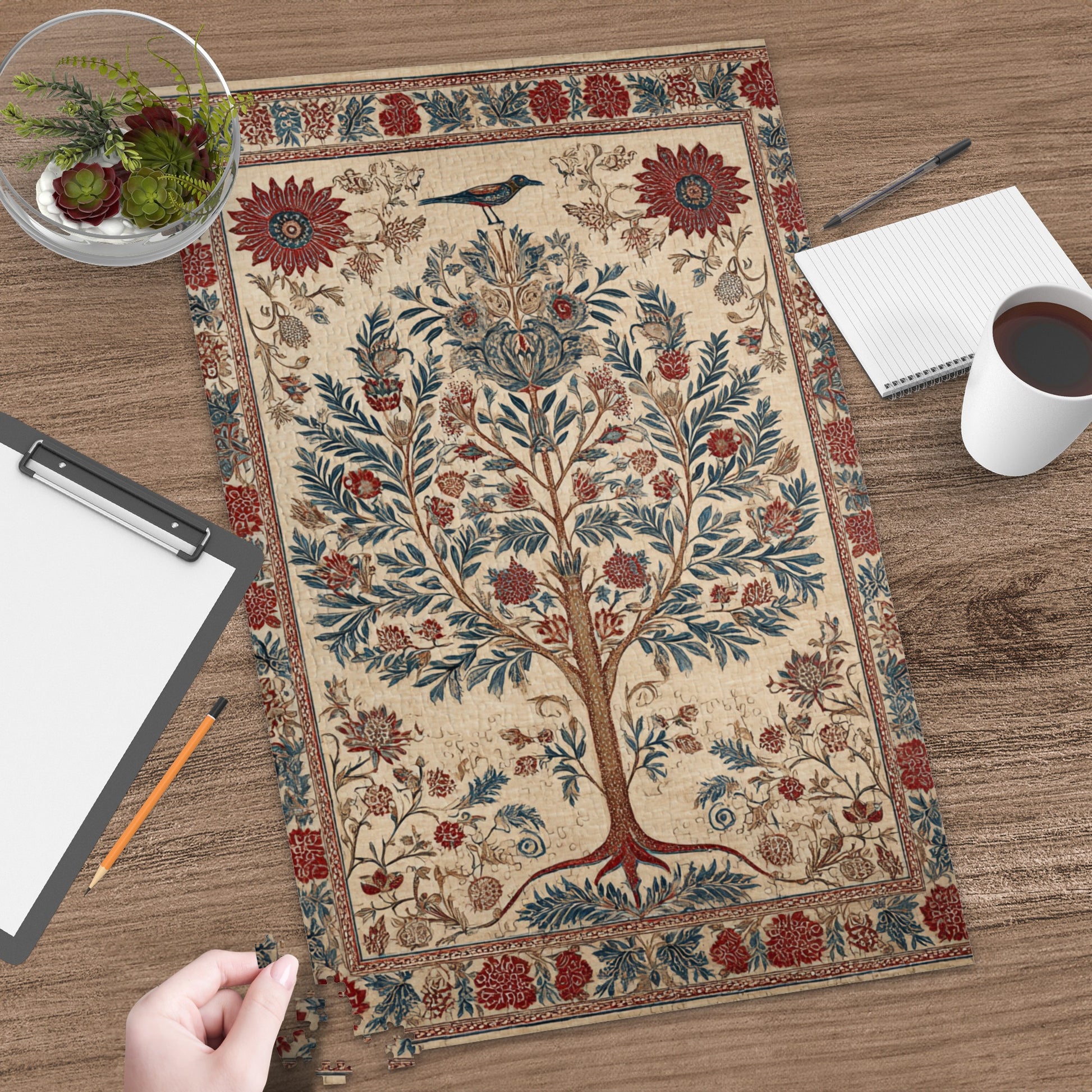 Ornate Tree of Life Decorative Centerpiece Rug