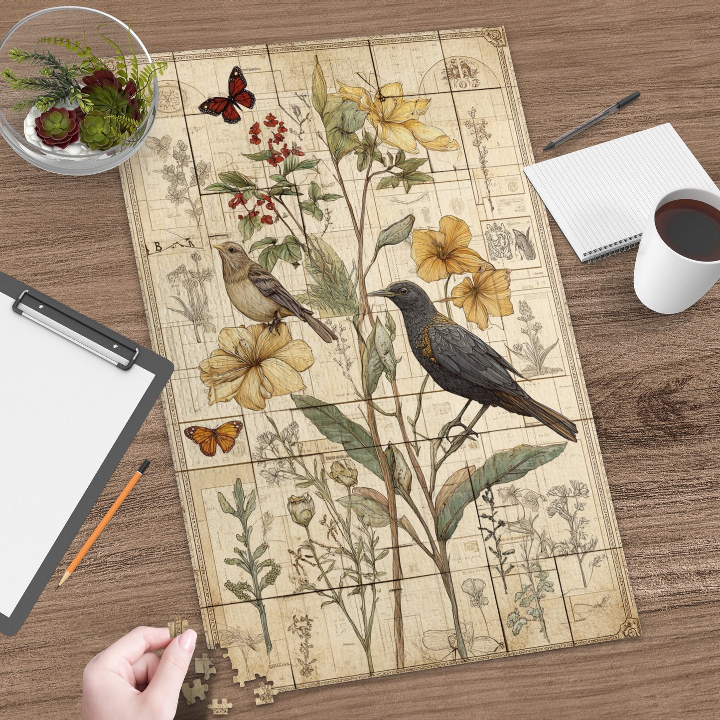 Botanical Birds and Butterflies Jigsaw Puzzle