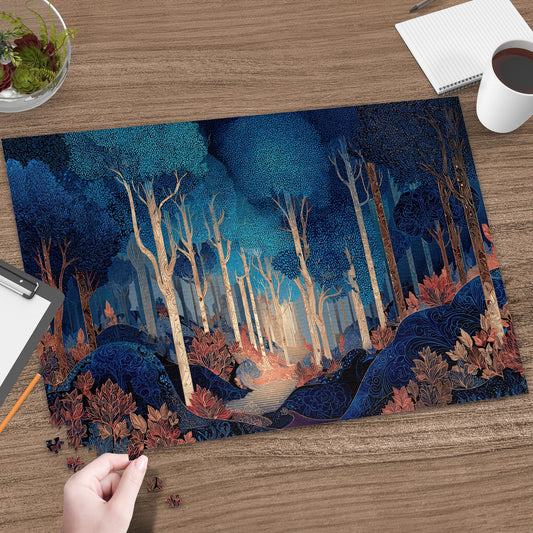 Enchanted Blue Forest Art Jigsaw Puzzle product type